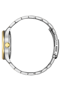 Citizen Mechanical NH8414-58B cream dial two tone stainless steel close-up view