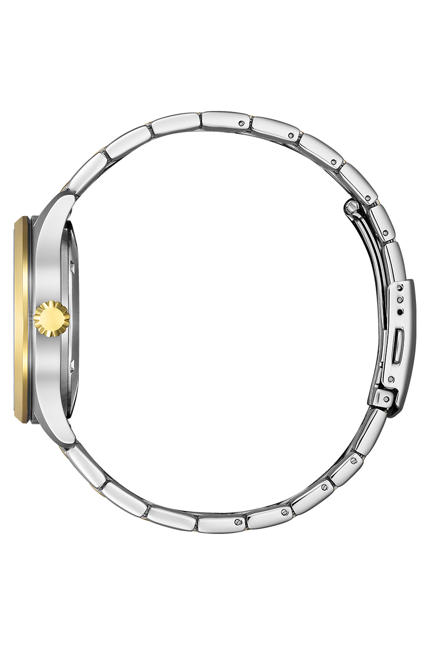 Citizen Mechanical NH8414-58B cream dial two tone stainless steel side profile