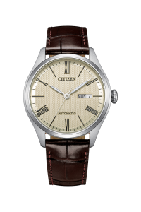 Citizen Mechanical NH8410-08B cream dial brown leather alternate view