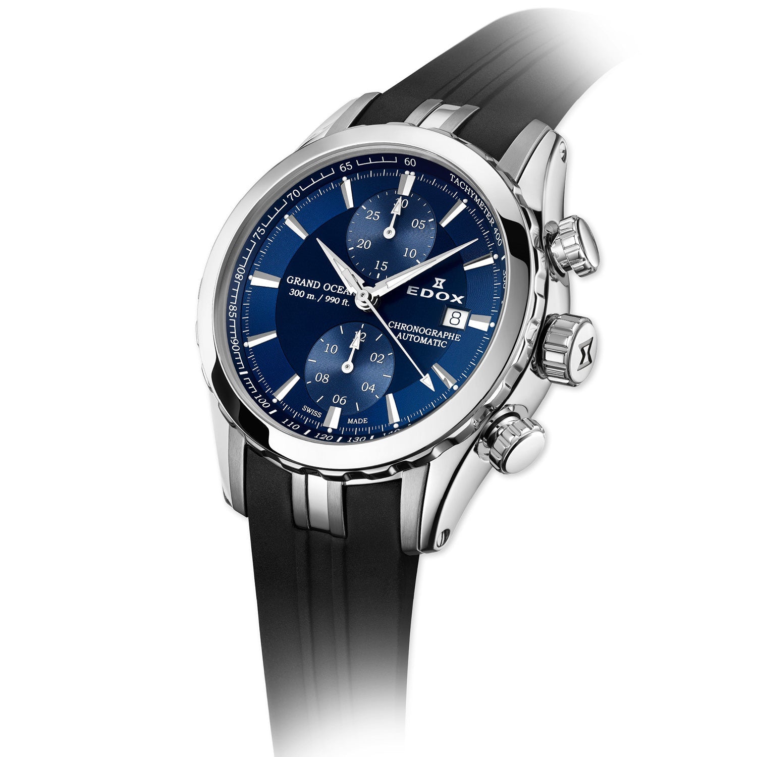 Edox Grand Ocean Chronograph Automatic Watch for Men Luxury
