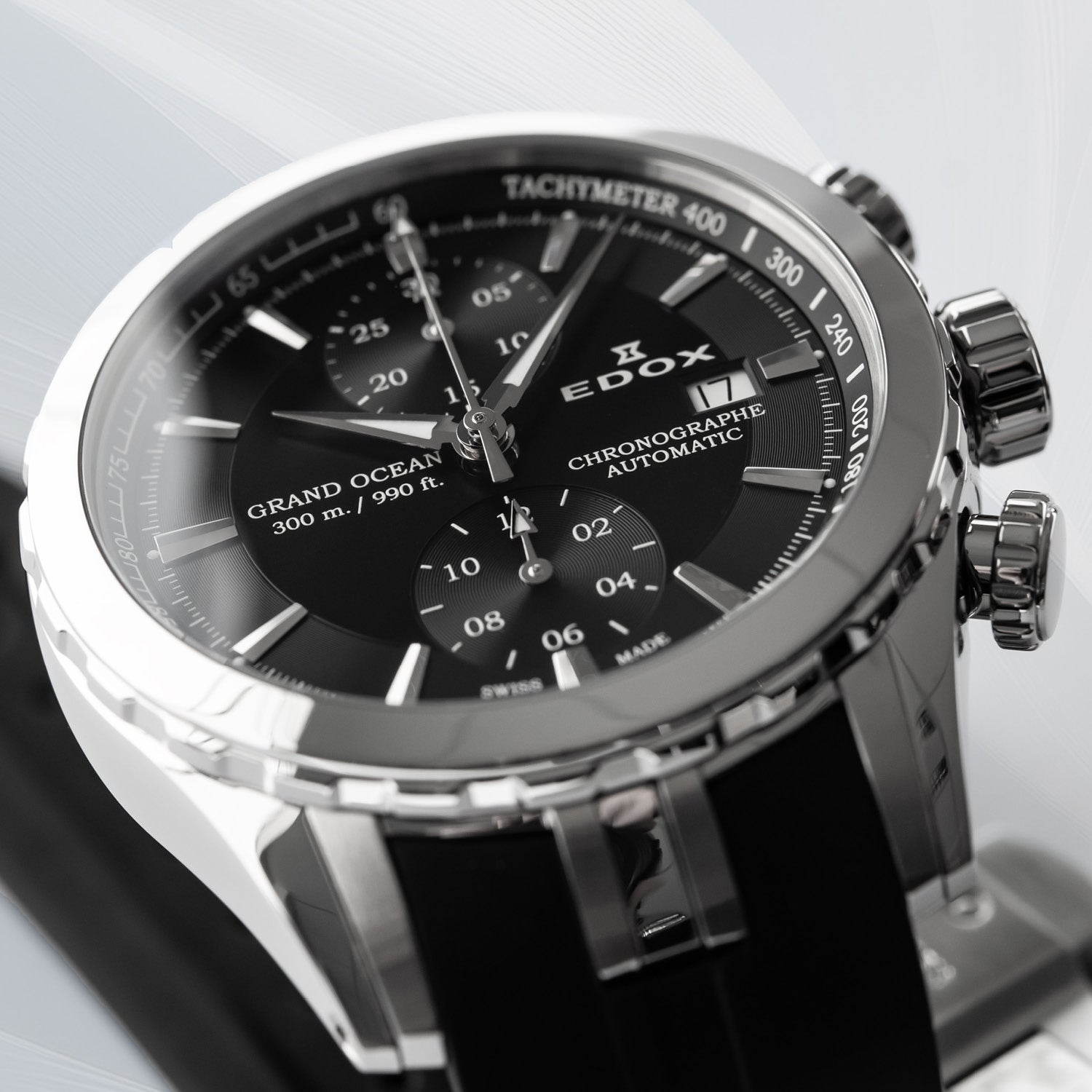 Edox Grand Ocean Automatic Chronograph Watch for Men Luxury