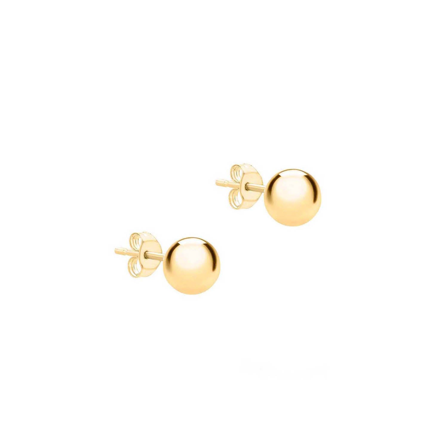 9K Yellow Gold Ball Stud Earrings Subtle Style Contemporary Look