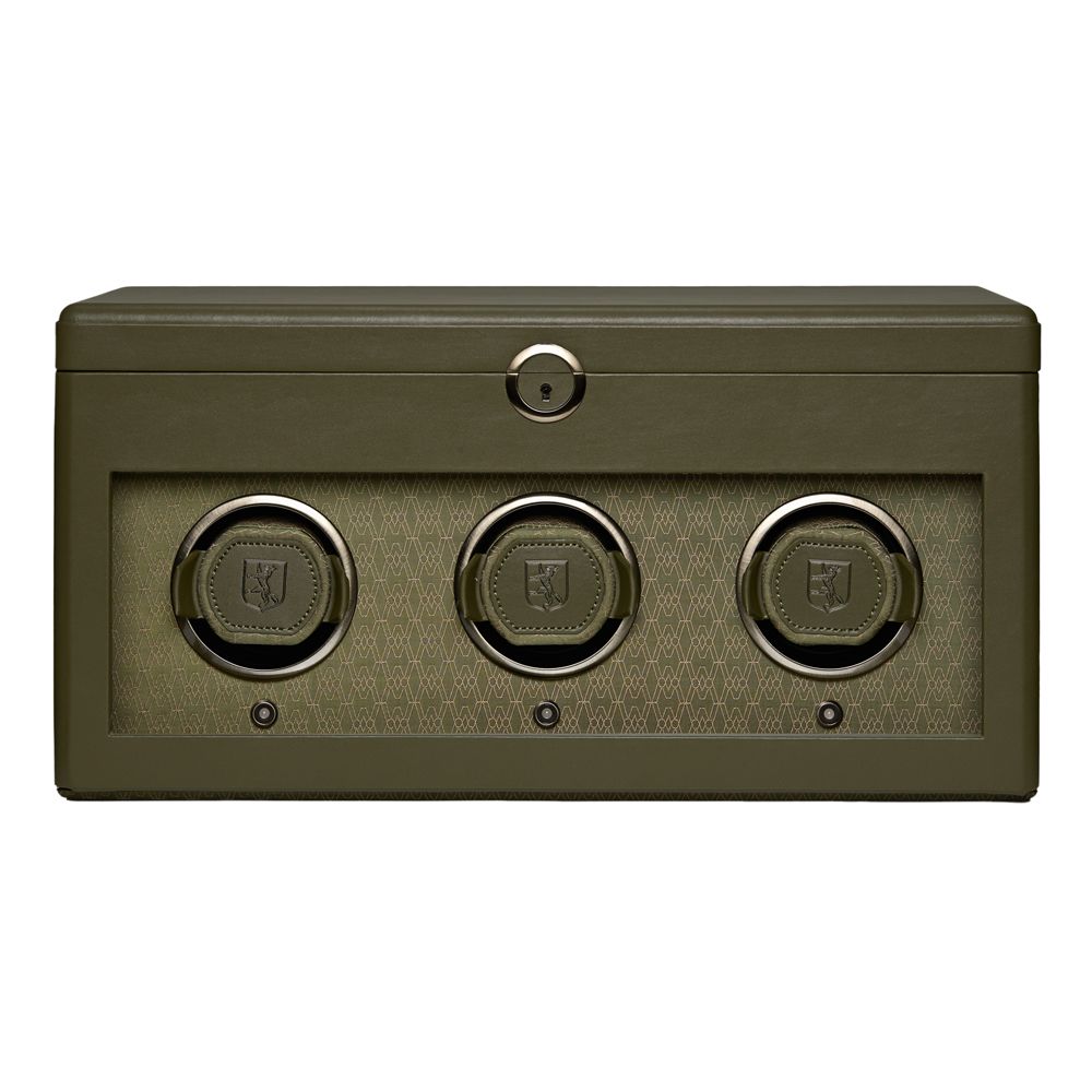 Wolf Earth Triple Watch Winder Olive 190541