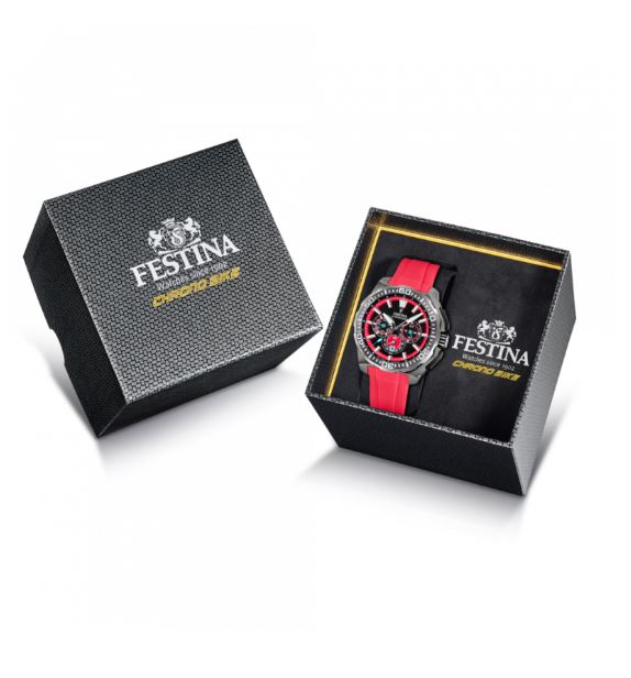 Festina Chrono Bike Red Rubber Strap Watch f20725/5