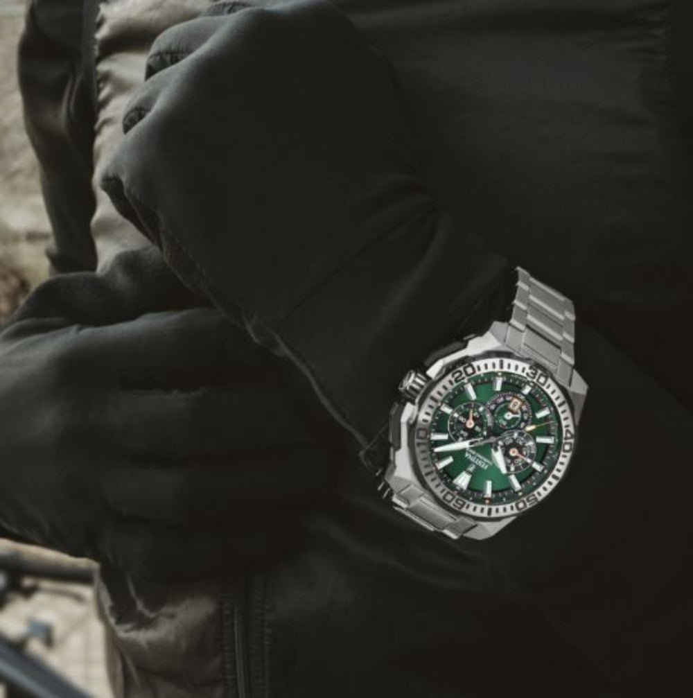 Festina Chrono Bike Green Dial Stainless Steel Strap Watch f20724/3