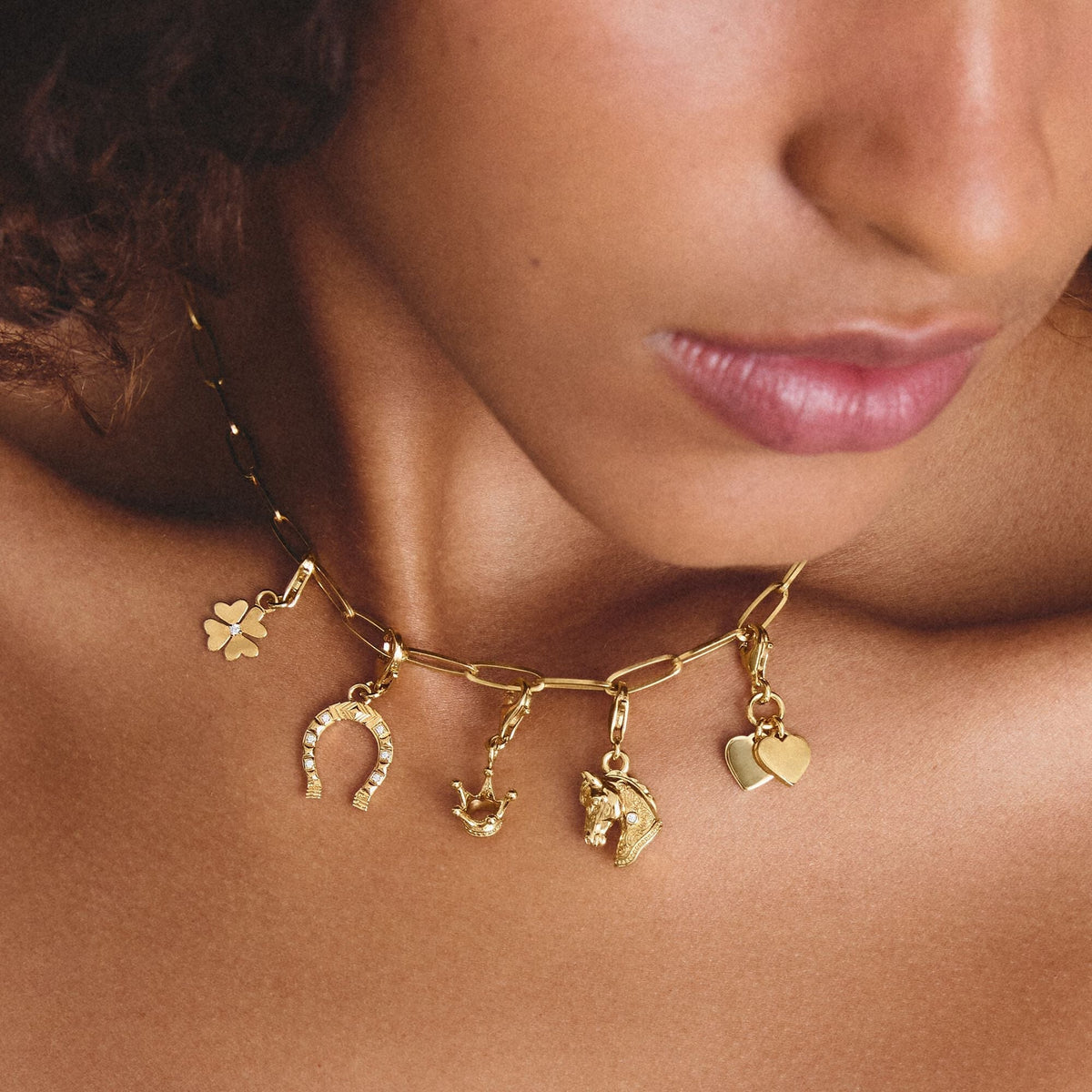 Thomas Sabo Gold-Plated Four-Leaf Clover Charm with Zirconia Centre Stone CC2248MY CC2248MY view 3