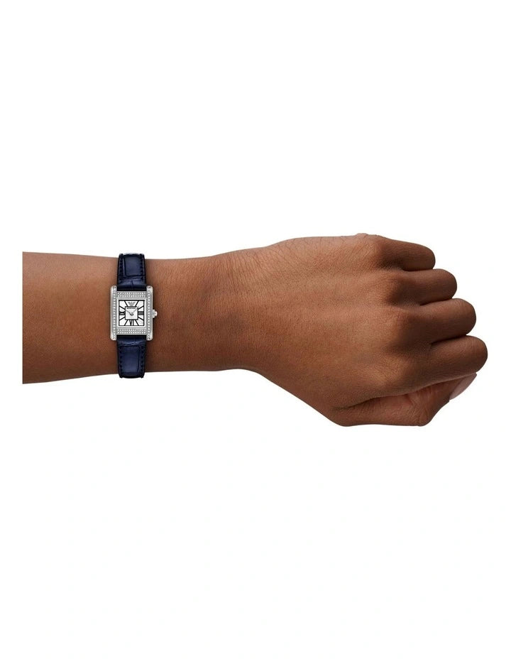 Emporio Armani Analogue Blue Leather Strap Watch AR11718