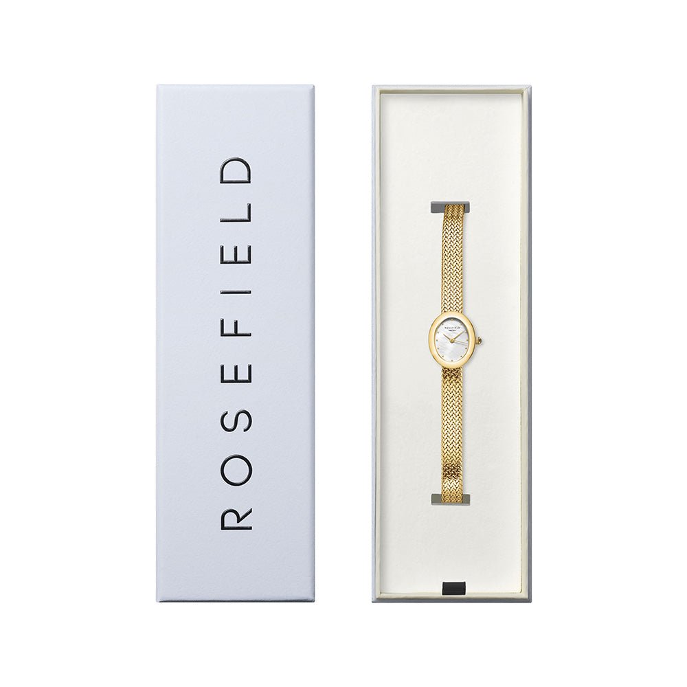 Rosefield Mini Oval Mother of Pearl Dial Stainless Steel Watch MWGMG-M02