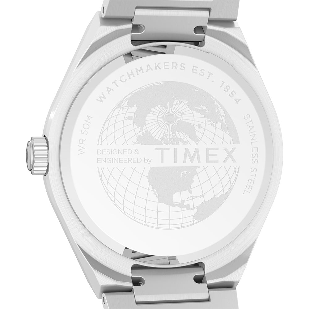 Timex Q Continental Stainless Steel Black Dial Watch TW2Y25000