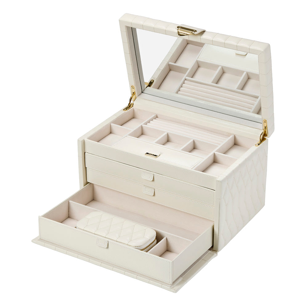 Wolf Lauren Large Jewellery Box in ivory recycled vegan leather — view 11