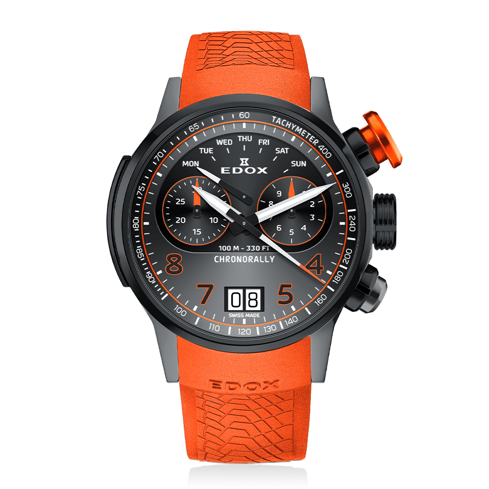 Edox Chronorally Mens Chronograph Watch With Swiss Precision Movement