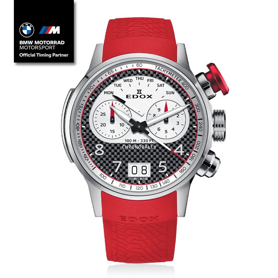 Edox Chronorally Chronograph Set for Men Swiss Precision Watch