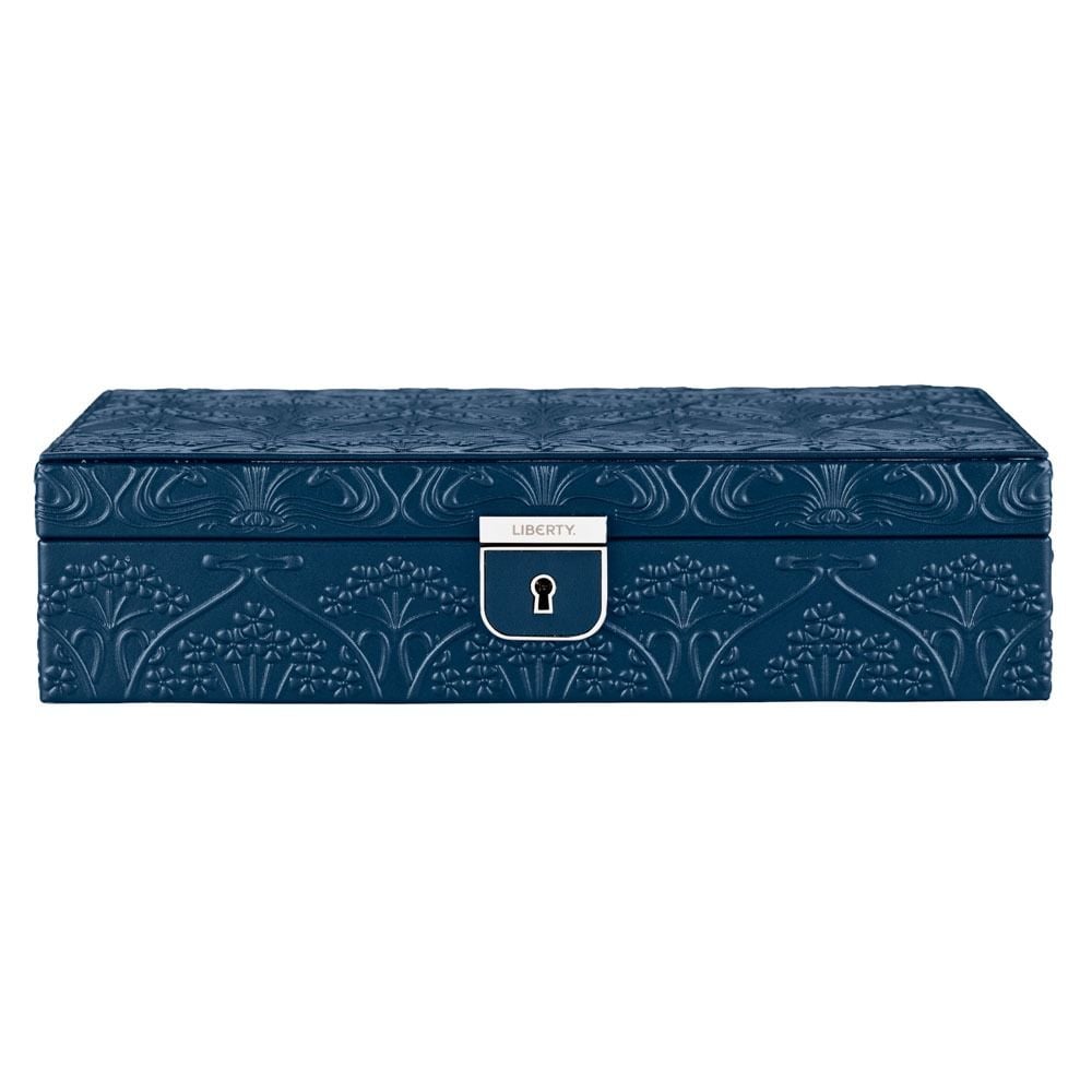 Wolf Liberty Medium Jewellery Box Navy 381117