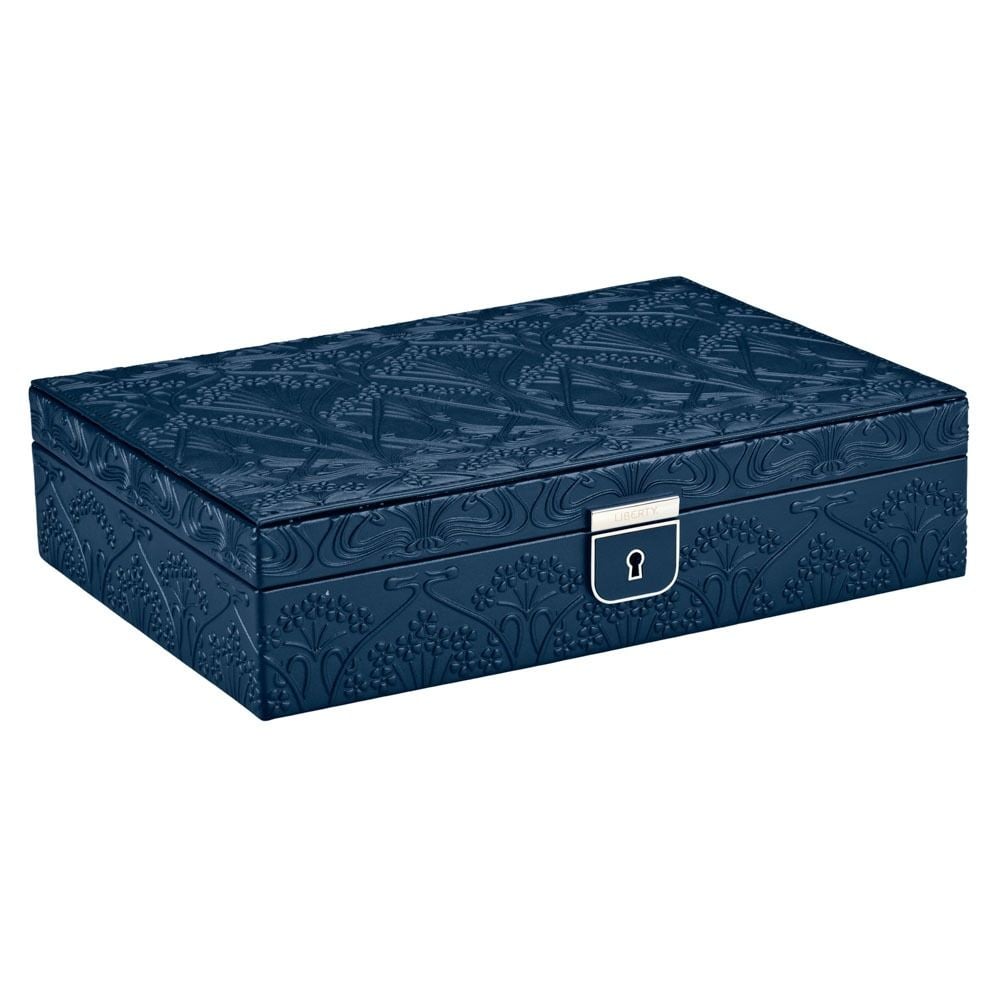 Wolf Liberty Medium Jewellery Box Navy 381117