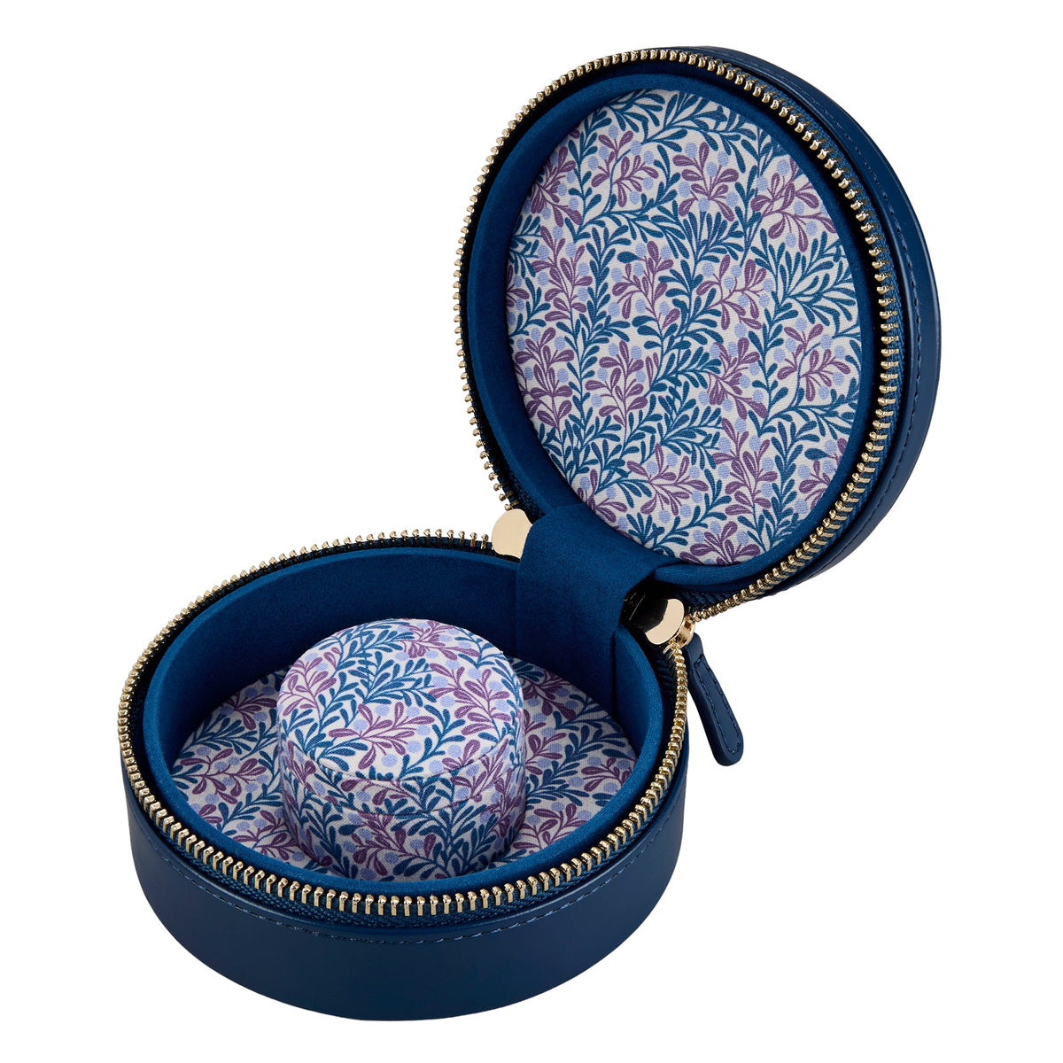 Wolf Sophia Round Zip Case Indigo Fruit Botanical