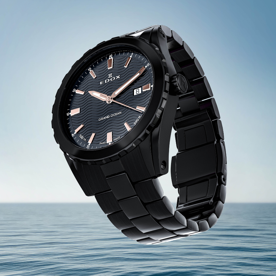 Edox Grand Ocean Black Dial 42mm Watch 5310237NMNIR