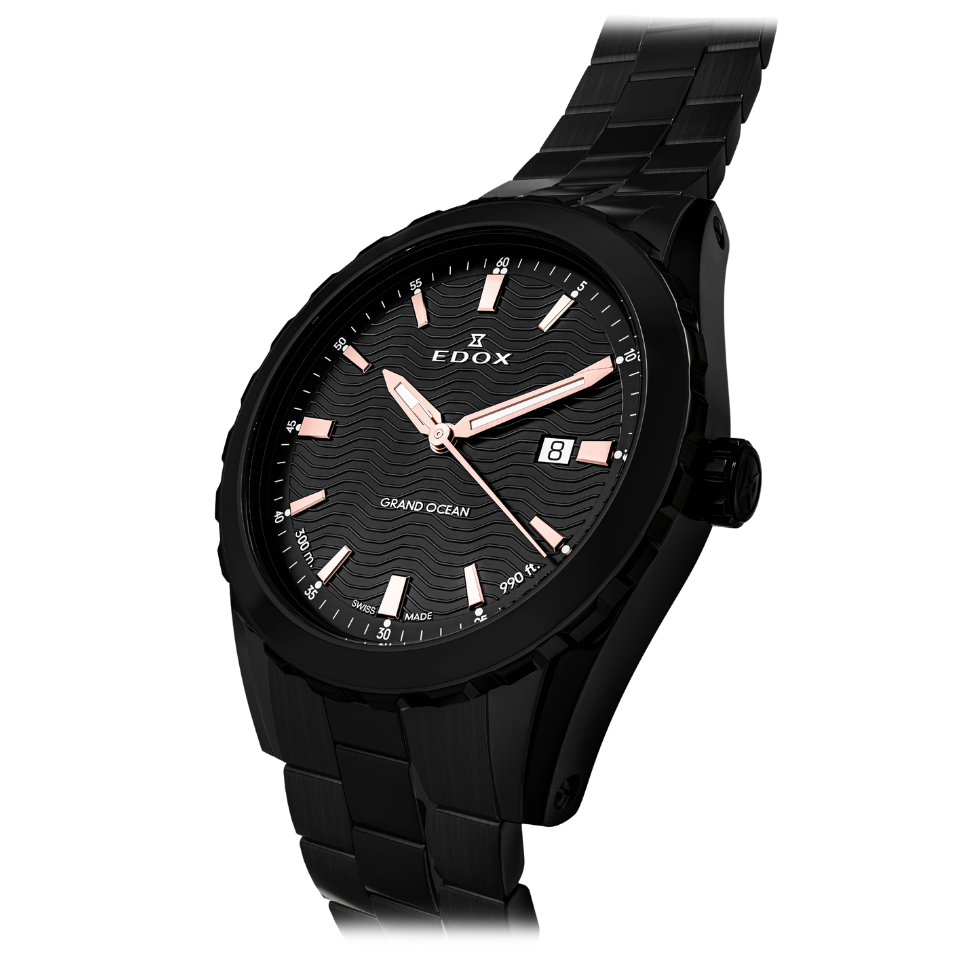 Edox Grand Ocean Black Dial 42mm Watch 5310237NMNIR