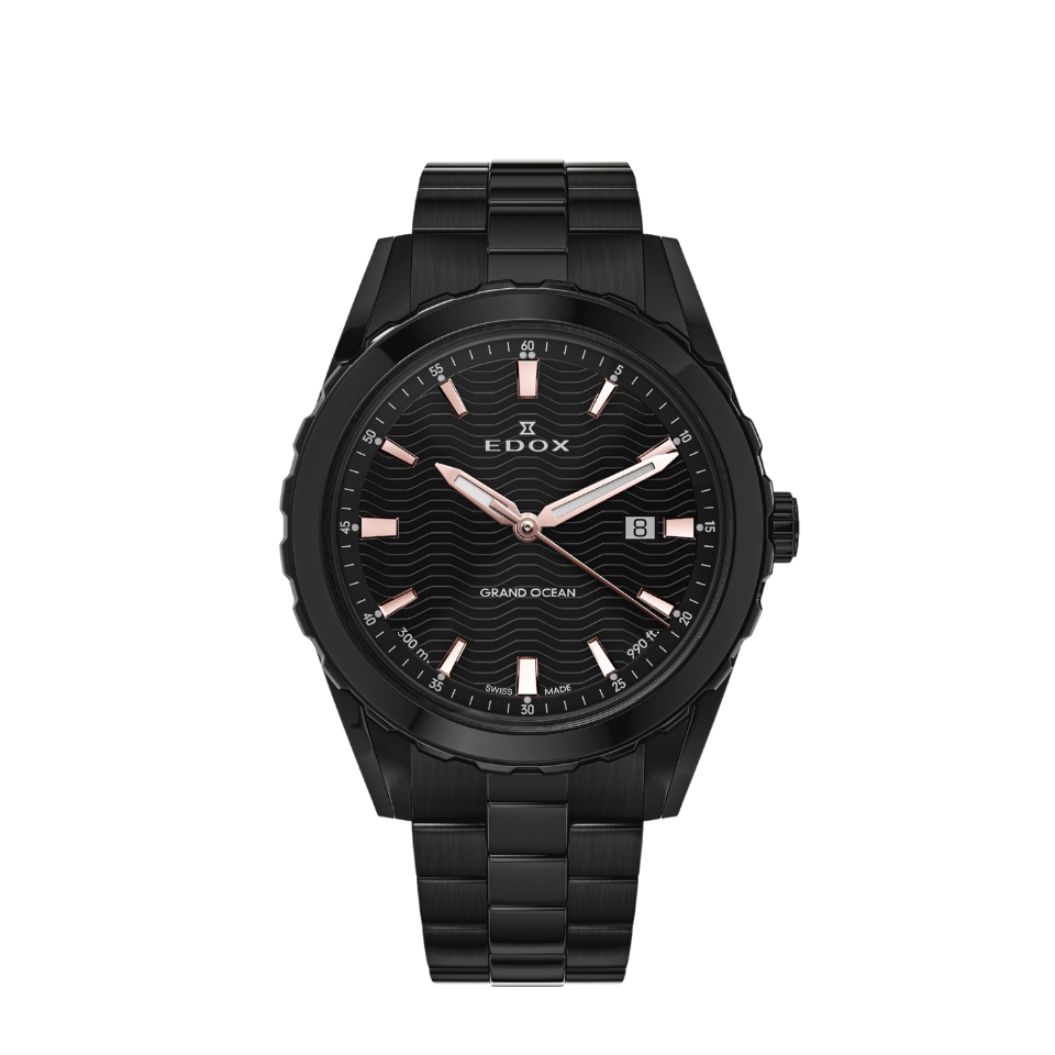 Edox Grand Ocean Black Dial 42mm Watch 5310237NMNIR