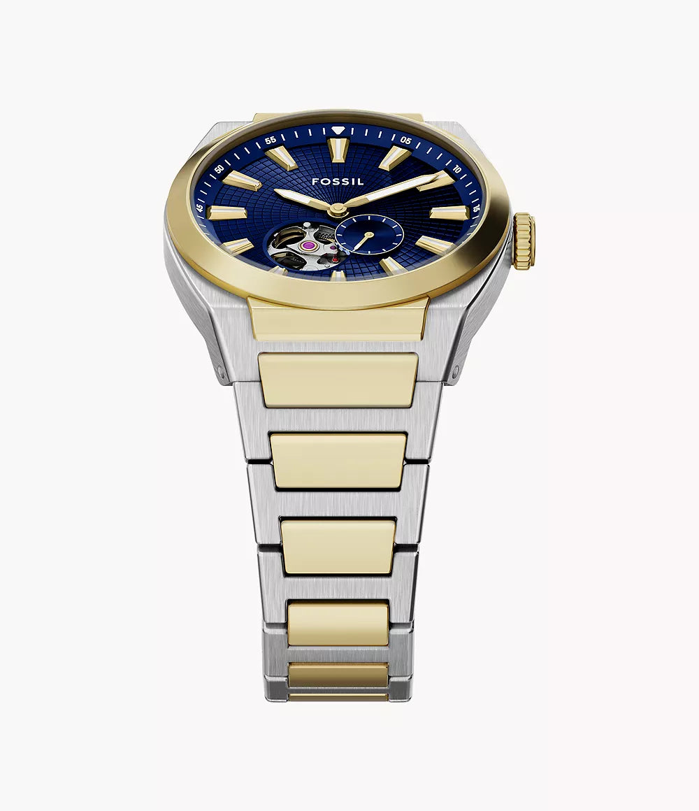 Fossil Everett Automatic Two-Tone Stainless Steel Watch ME3275