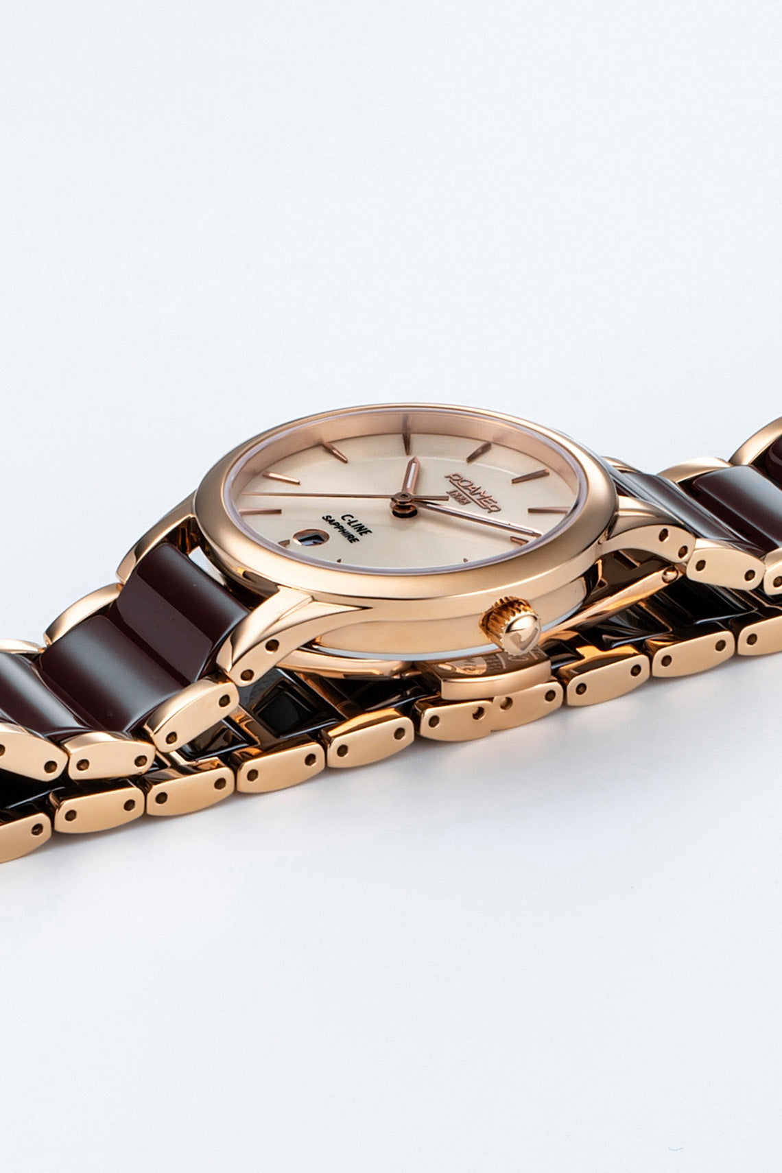 Roamer C Line 30mm Beige Dial Ceramic Stainless Steel Strap Watch
