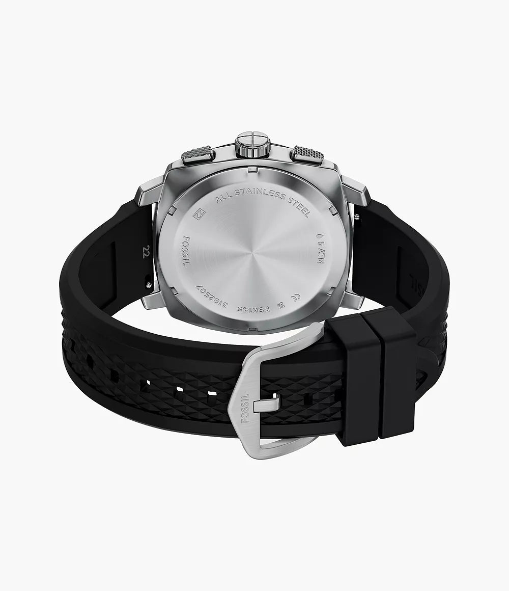 Fossil Machine Chronograph Black Silicone Watch FS6145SET