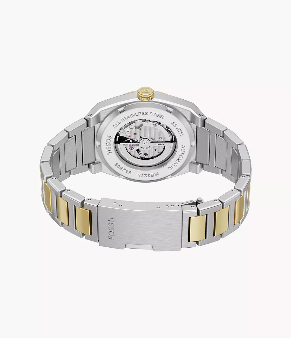 Fossil Everett Automatic Two-Tone Stainless Steel Watch ME3275