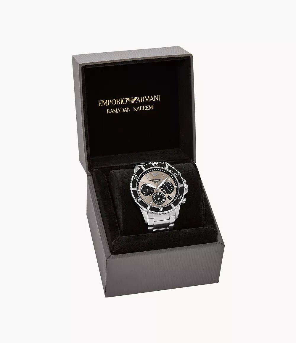 Emporio Armani World Explorer Solar Powered Stainless Steel WatchAR11722