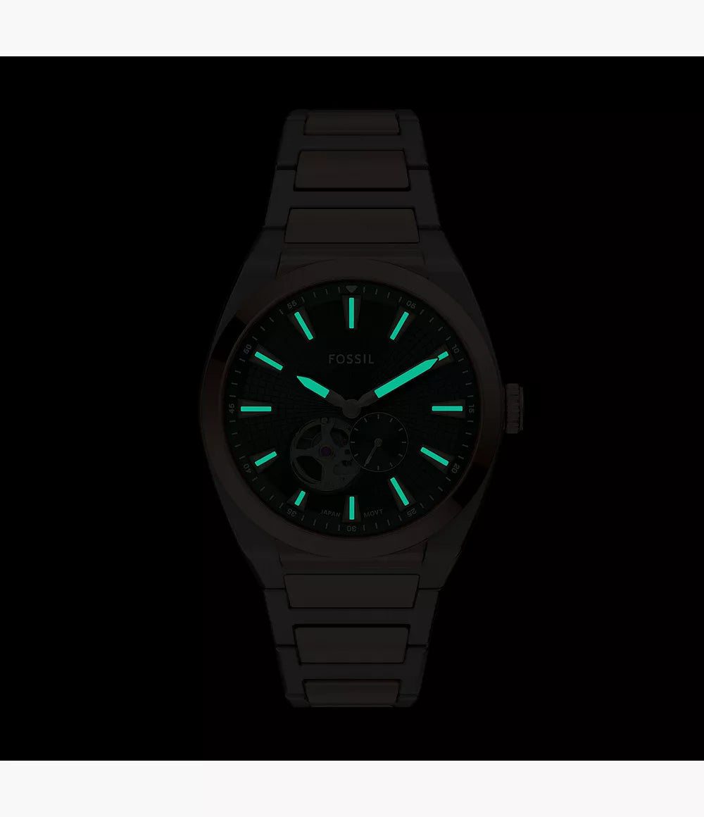 Fossil Everett Automatic Two Tone Stainless Steel Watch ME3277