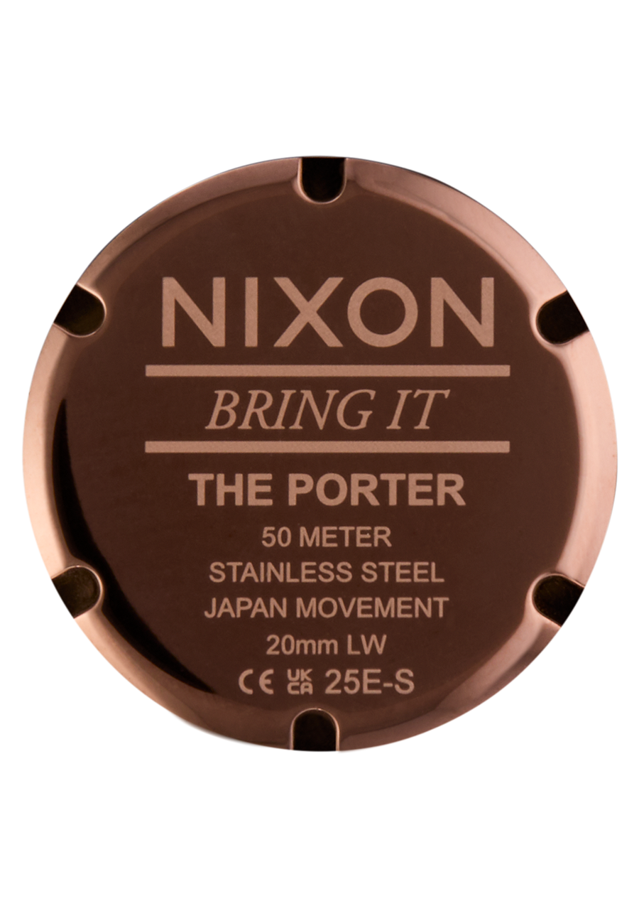 Nixon Porter Leather Chocolate / Dark Roast / Brown Watch A1058-5240-00