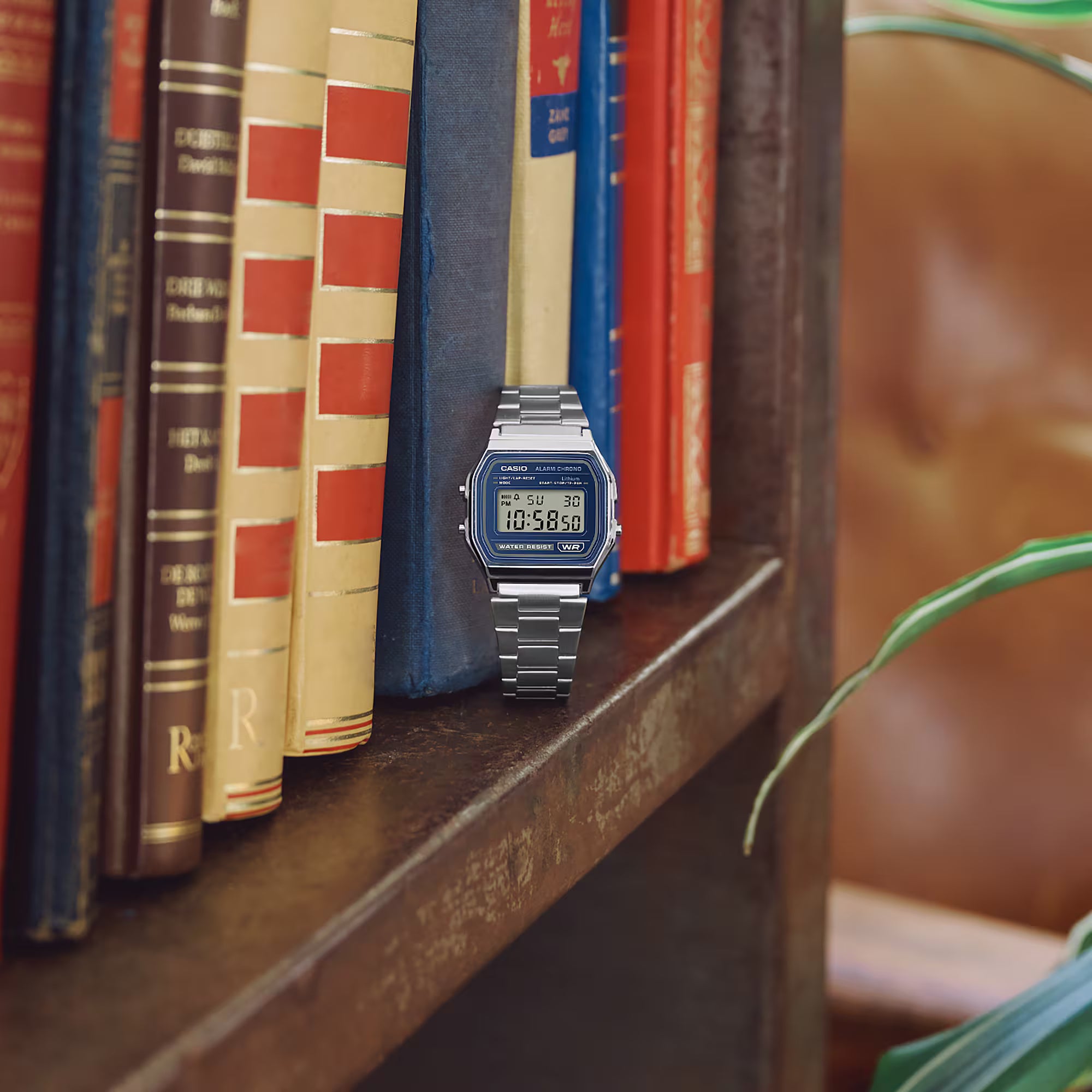 Casio Stainless Steel Digital Blue Dial Watch A158WEA-2D