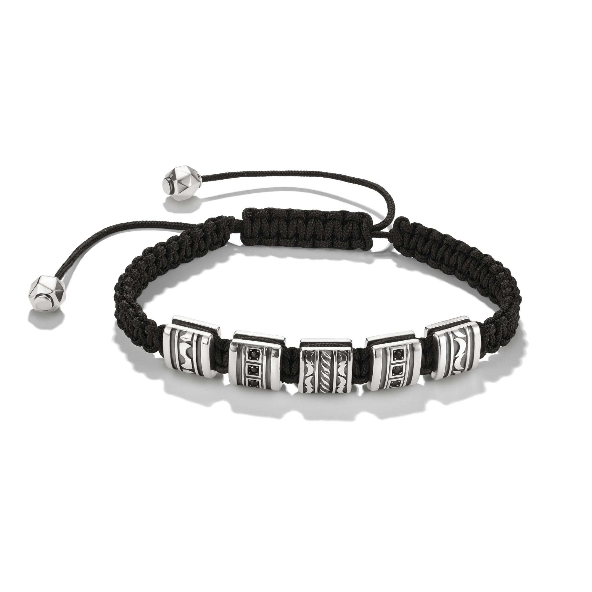 THOMAS SABO Macrame Bracelet with Black Zirconia Stones