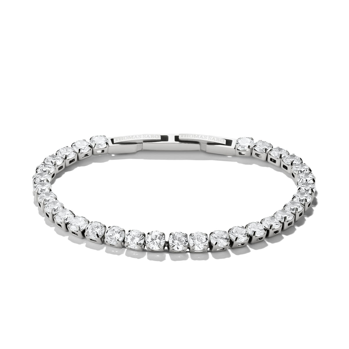 Thomas Sabo Stainless Steel Tennis Bracelet with White Zirconia TA2259SCZ-16 front packshot