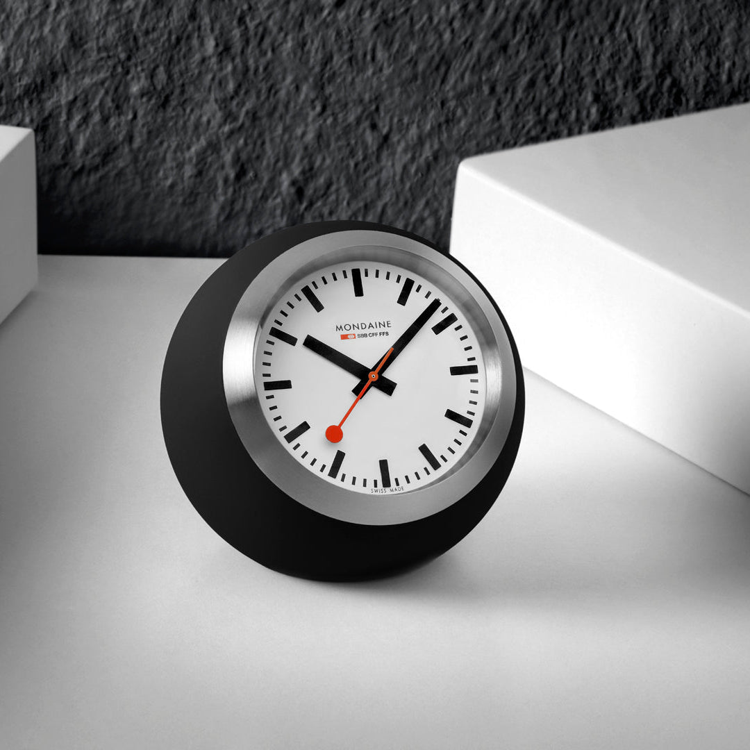 Mondaine Official Swiss Railways Globe Clock 6cm Black A660.30335.16SBO