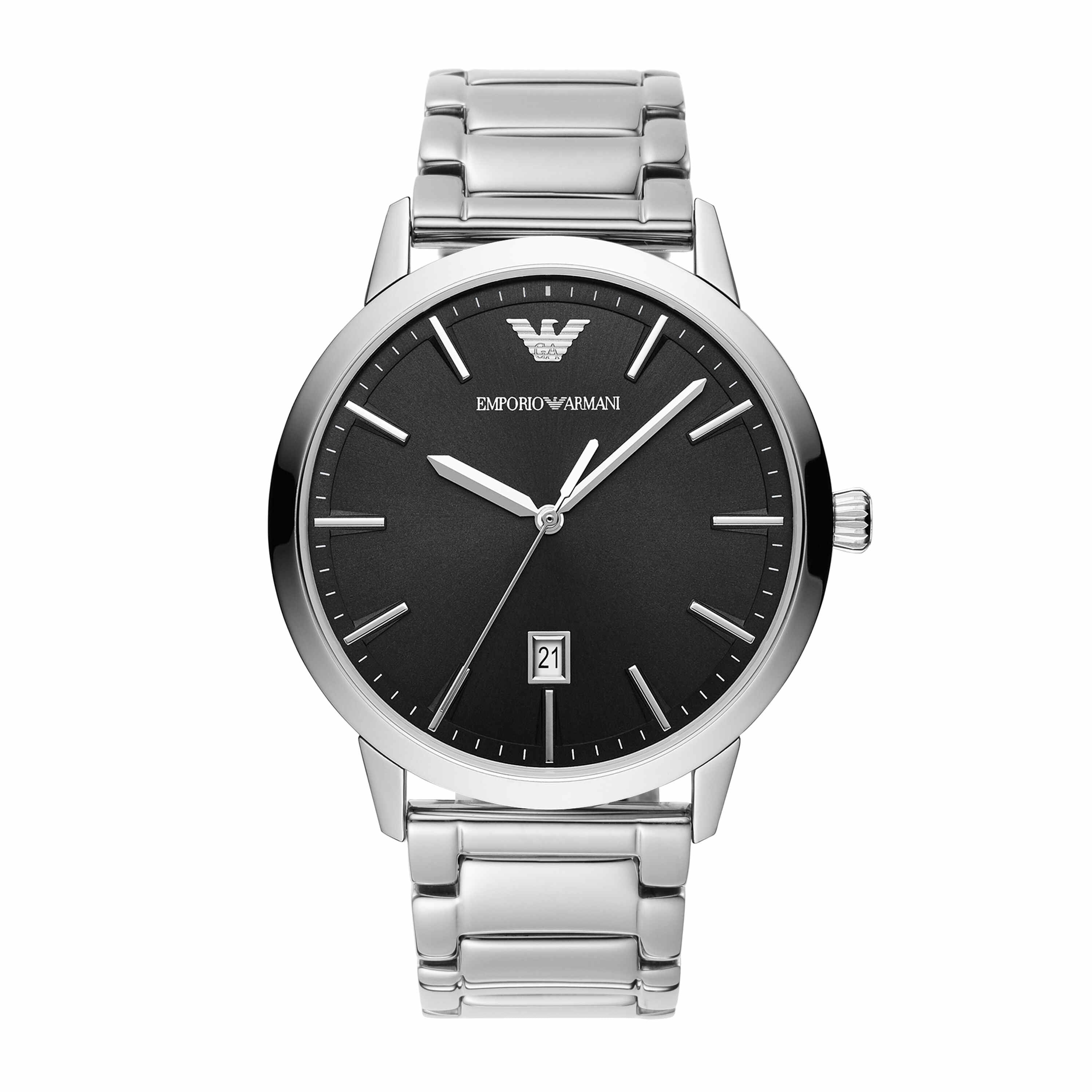 Emporio Armani Black Dial Silver Stainless Steel Watch AR11310