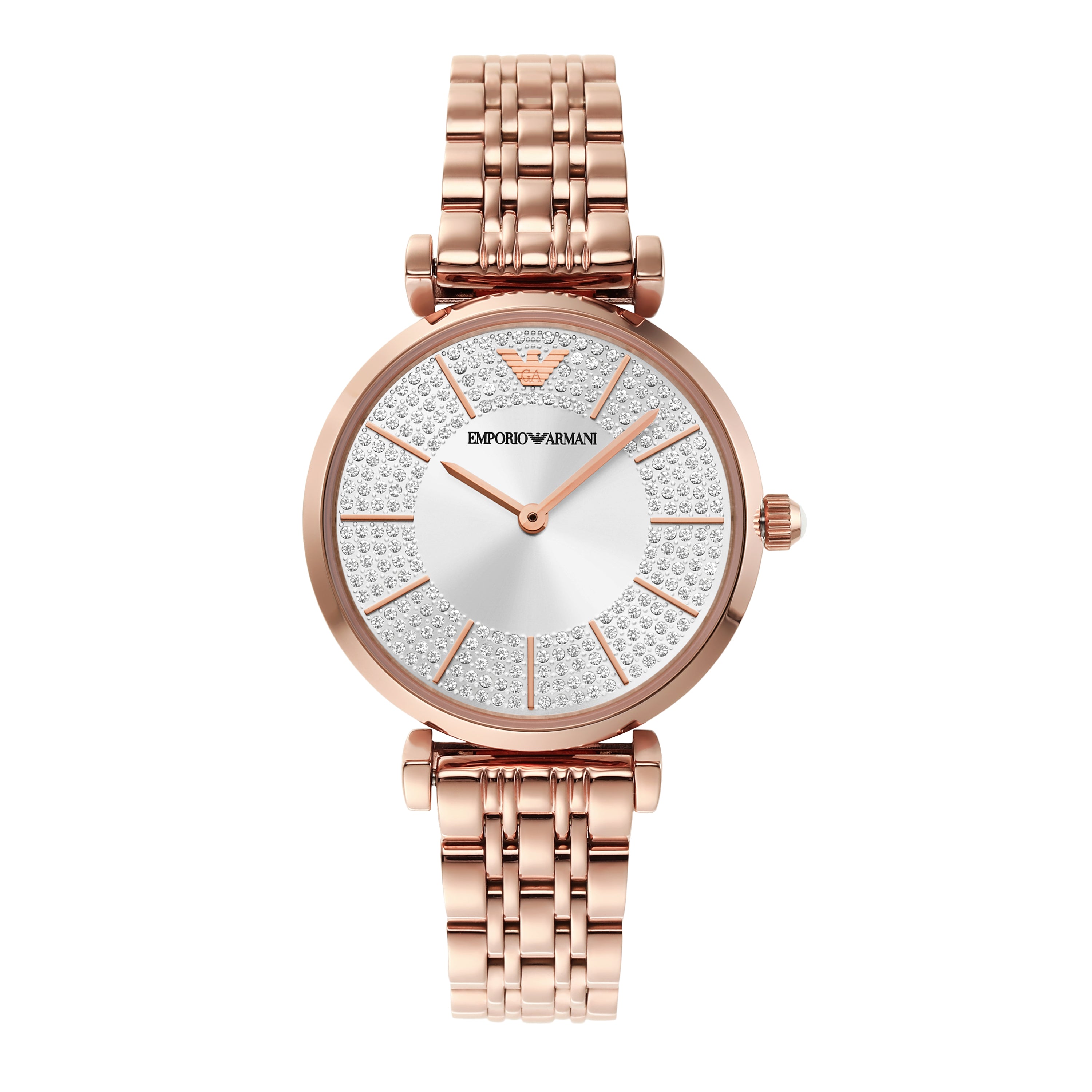 Emporio Armani Elegant Rose Gold Stainless Steel Women s Watch AR11446 Watch Direct