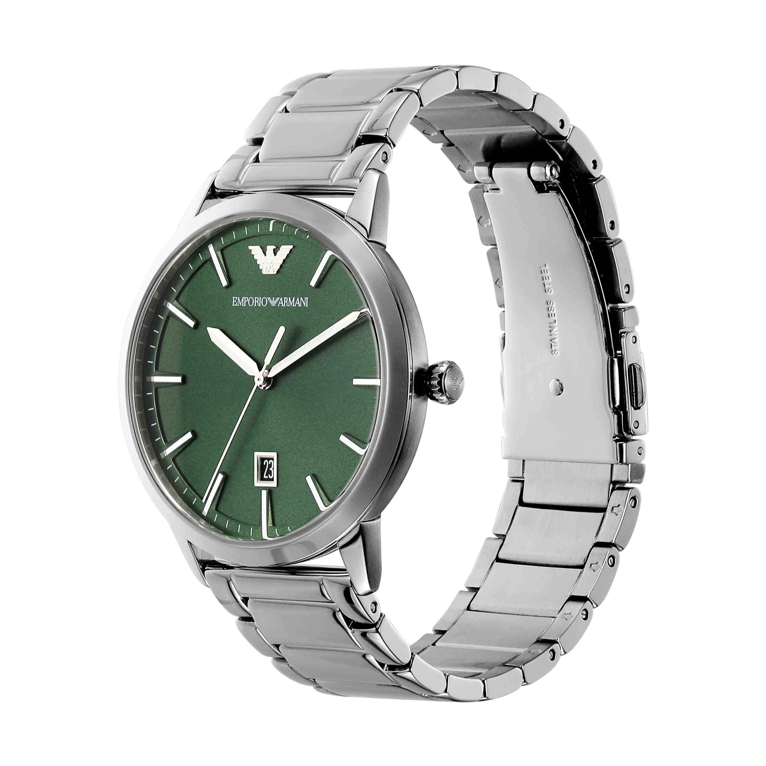 Emporio Armani Green Dial Stainless Steel Watch AR11575
