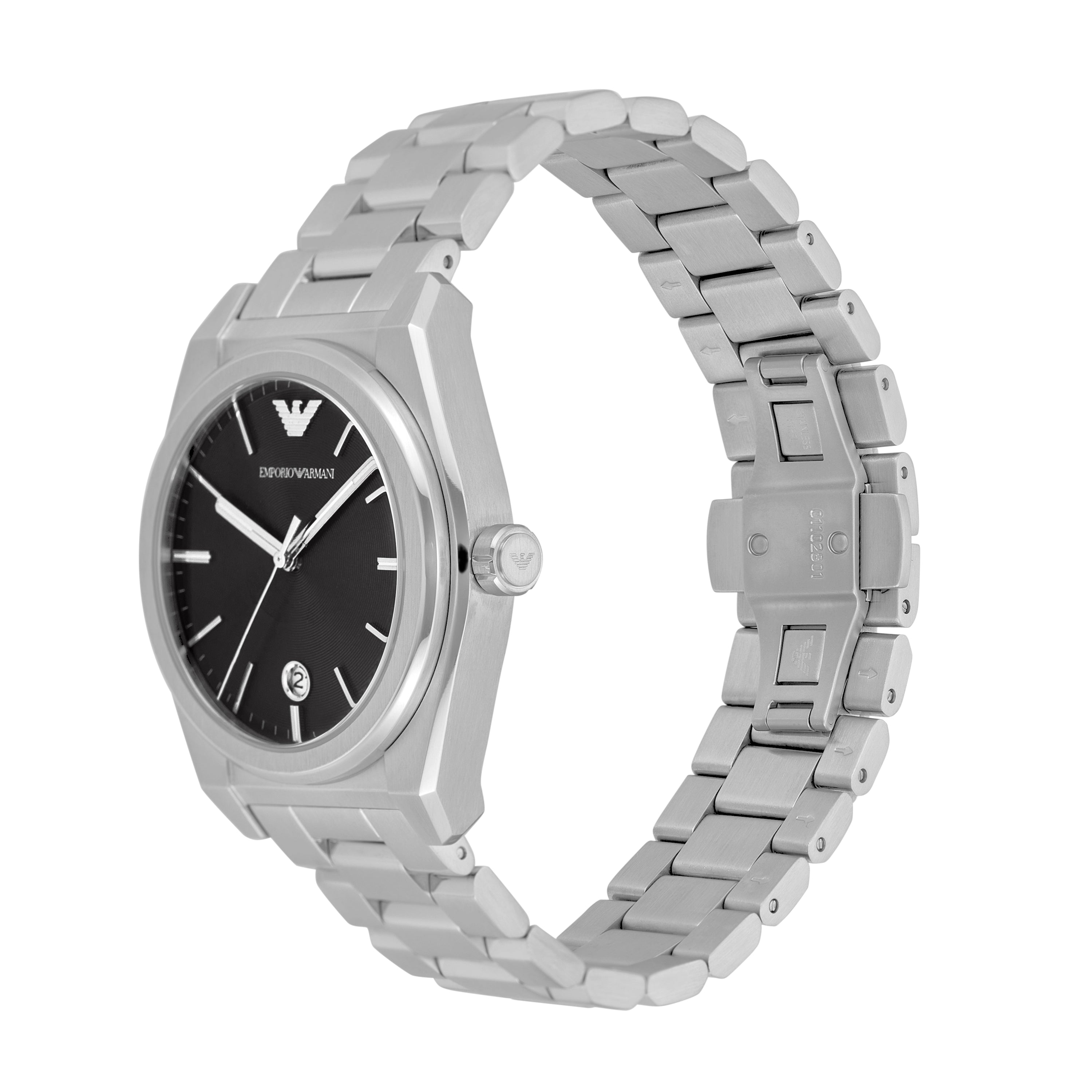 Emporio Armani Three-Hand Date Black Dial Stainless Steel AR11622