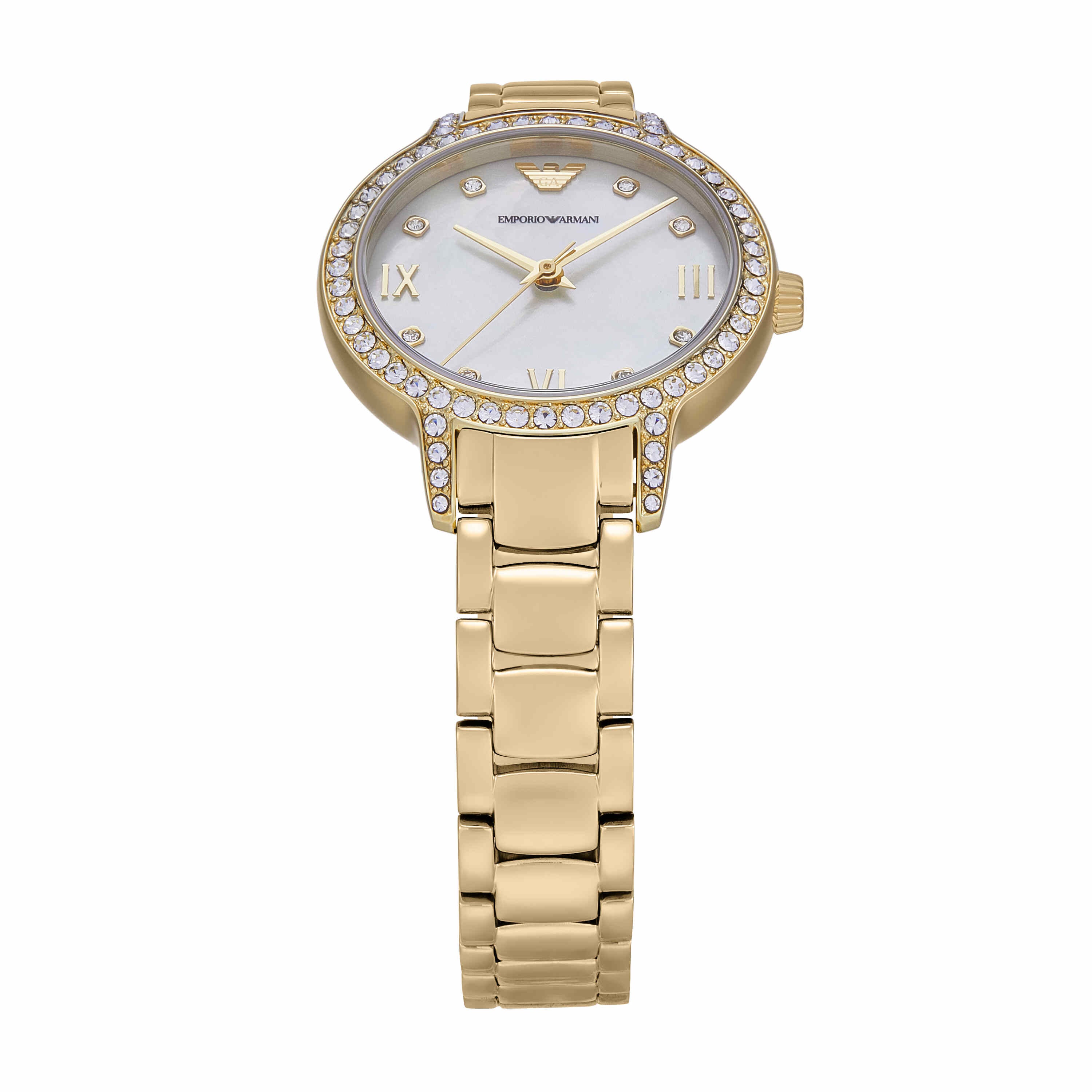 Armani Gold Tone Stainless Steel Mother of Pearl Dial Watch AR11652