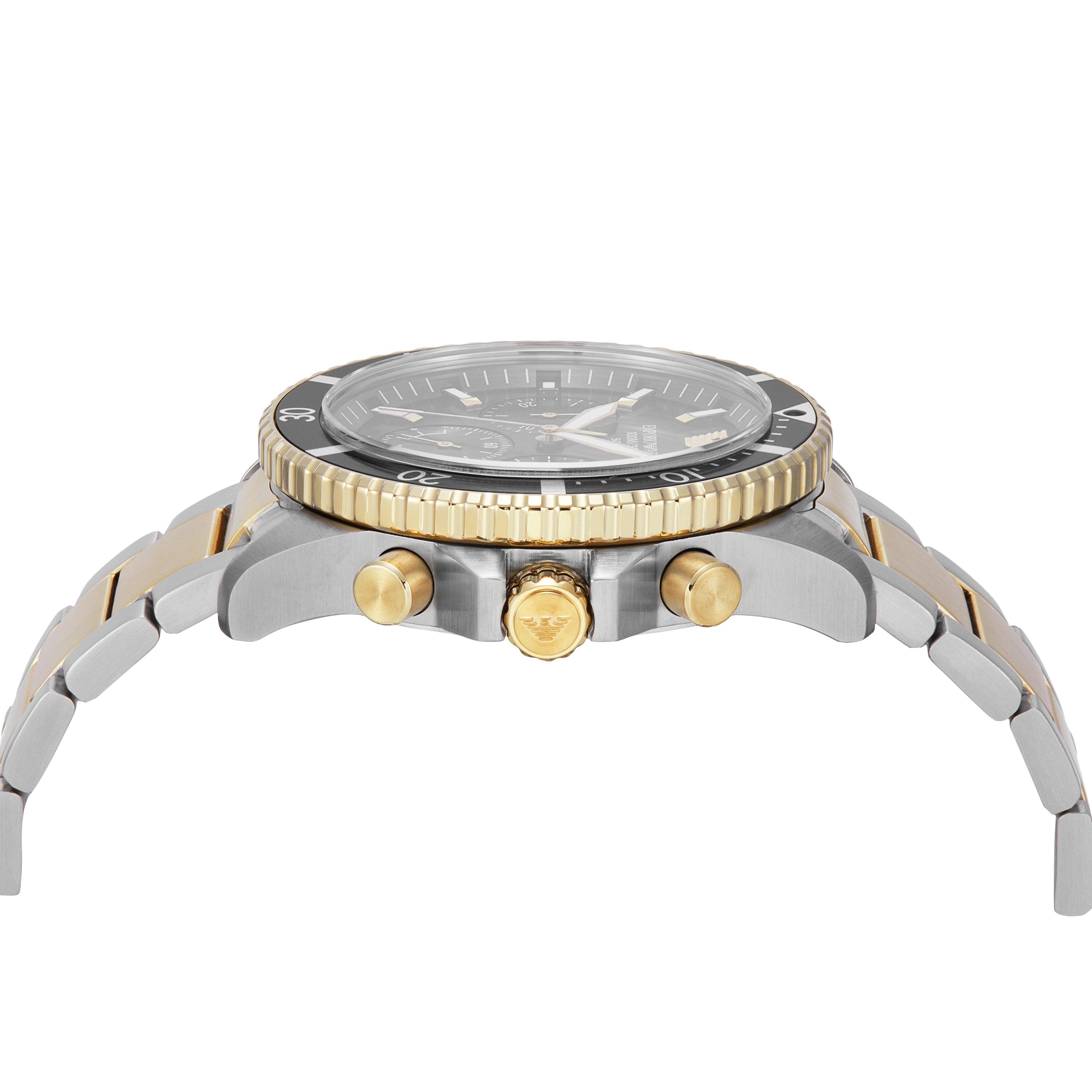Emporio Armani World Explorer Solar Black Dial Stainless Steel Watch AR11680