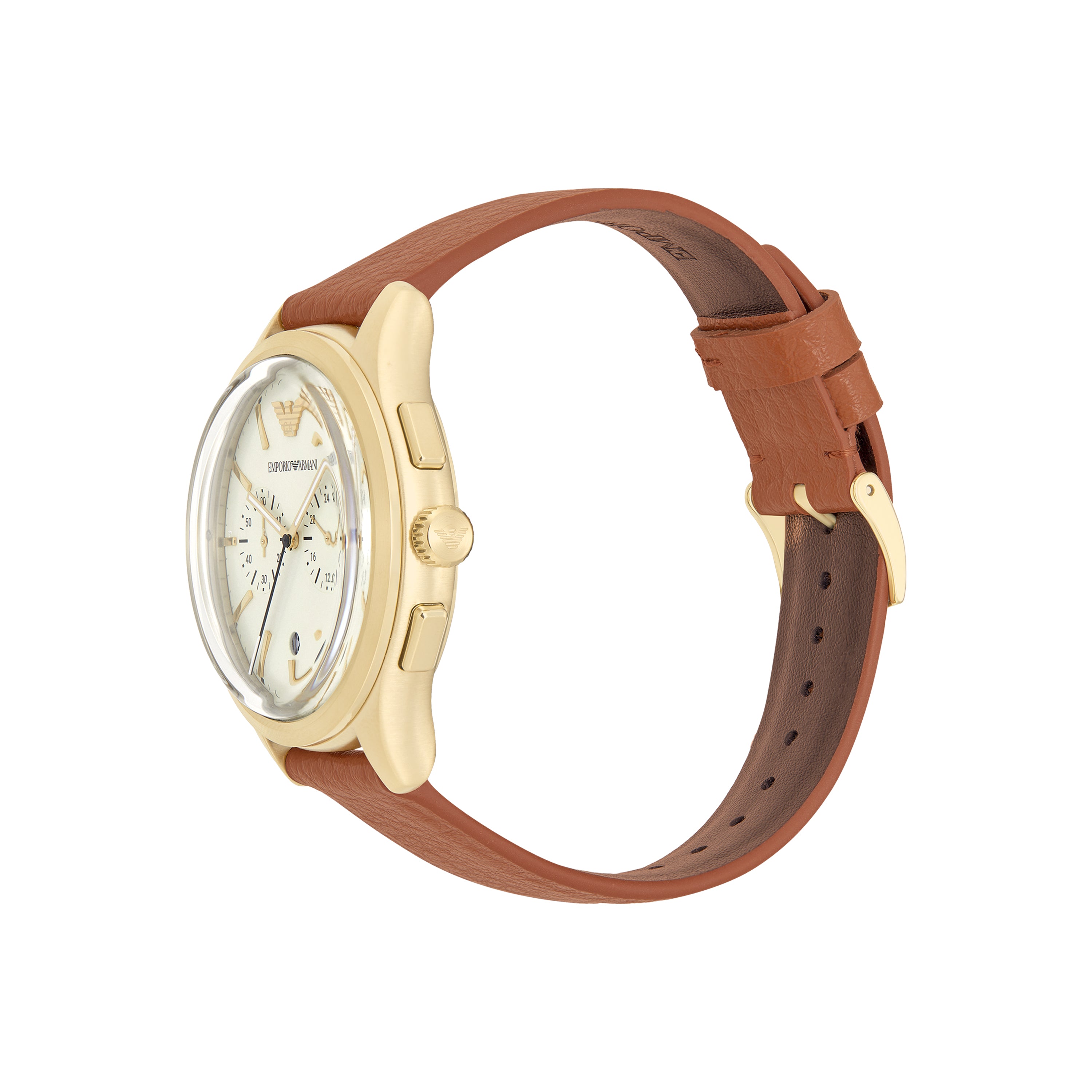 Emporio Armani Chronograph Brown Leather Watch AR11714