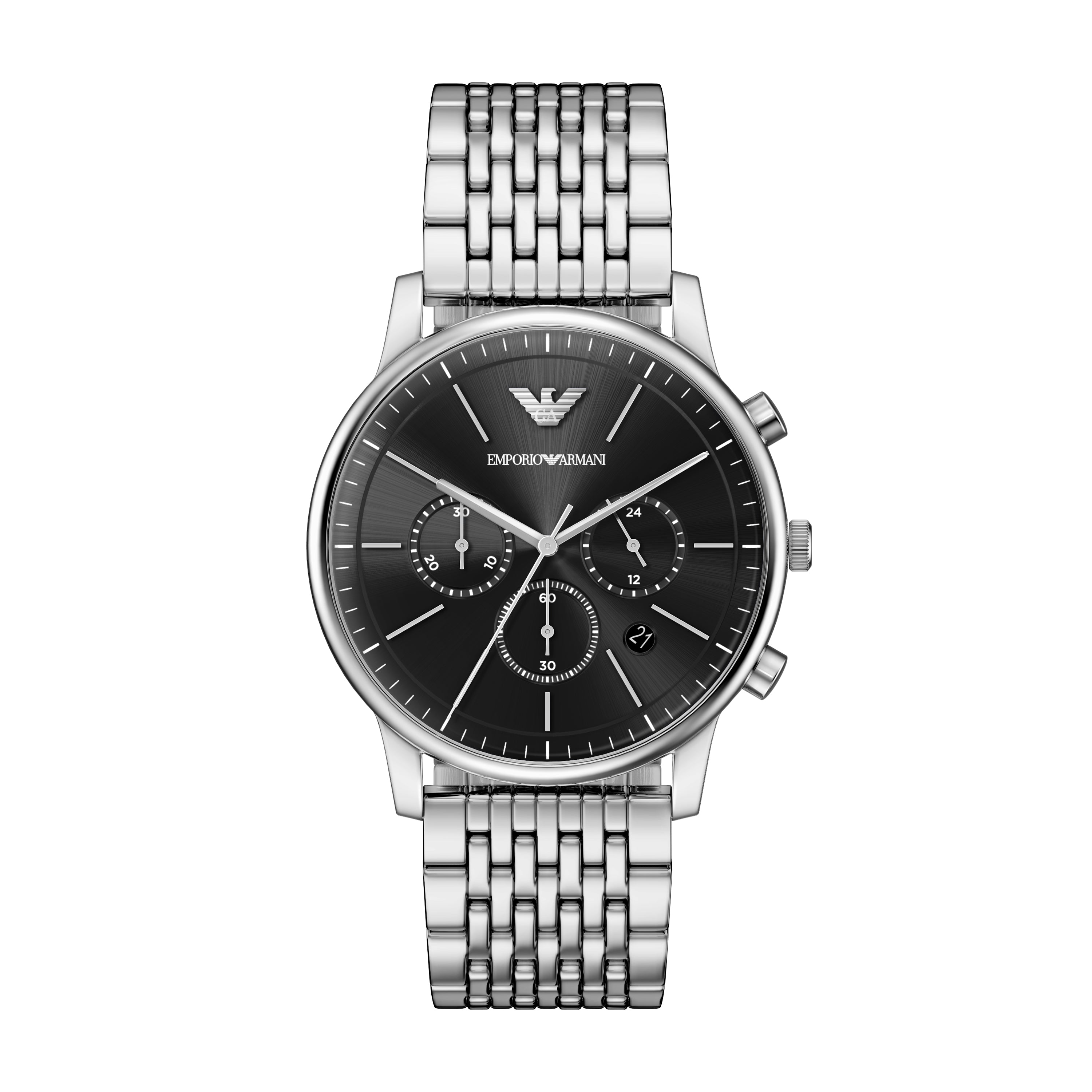 Emporio Armani Black Dial Stainless Steel Watch AR11772