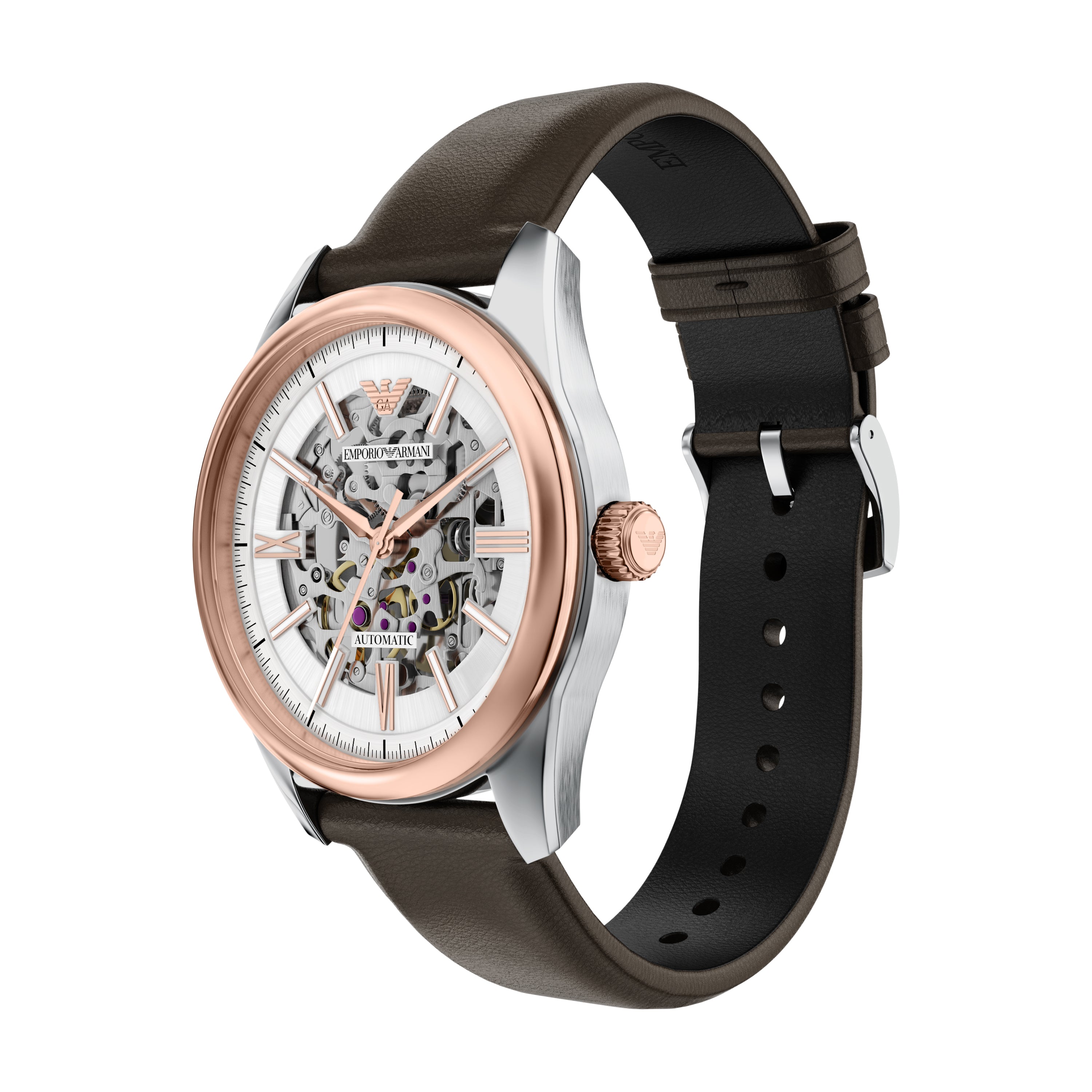 Emporio Armani Antonio Brown Leather Strap Watch AR60094