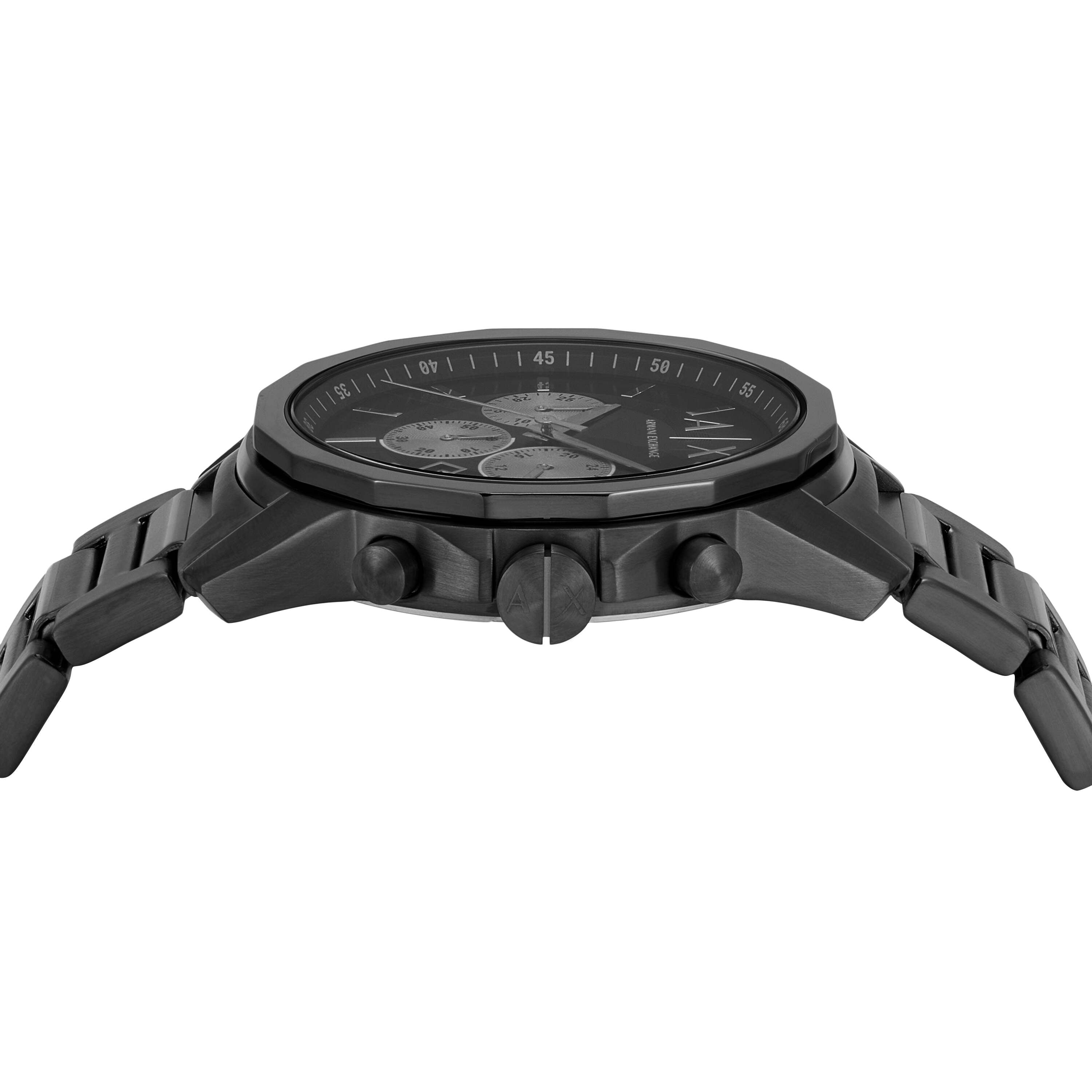Armani Exchange Chronograph Gunmetal Stainless Steel Black Dial Watch AX1765