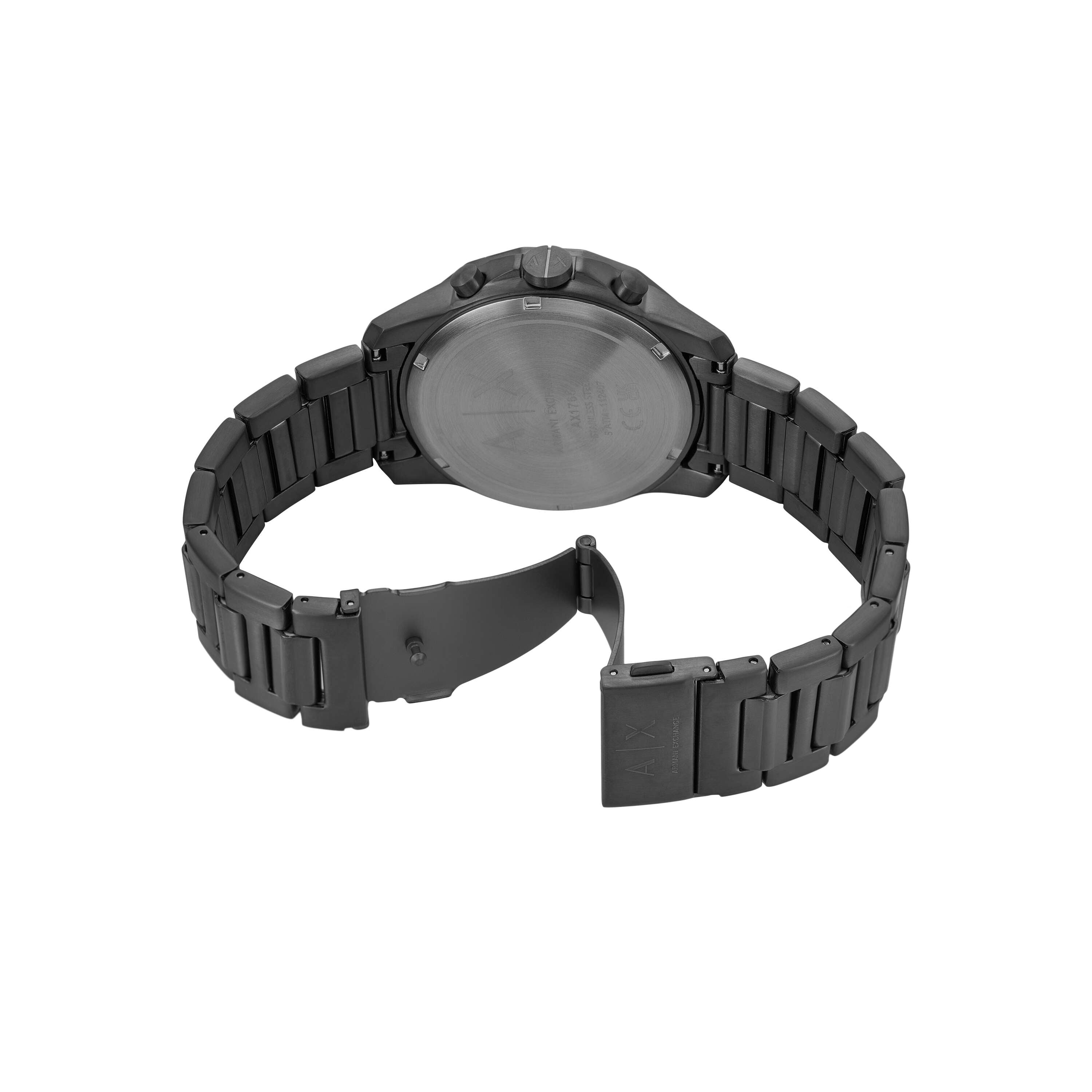 Armani Exchange Chronograph Gunmetal Stainless Steel Black Dial Watch AX1765