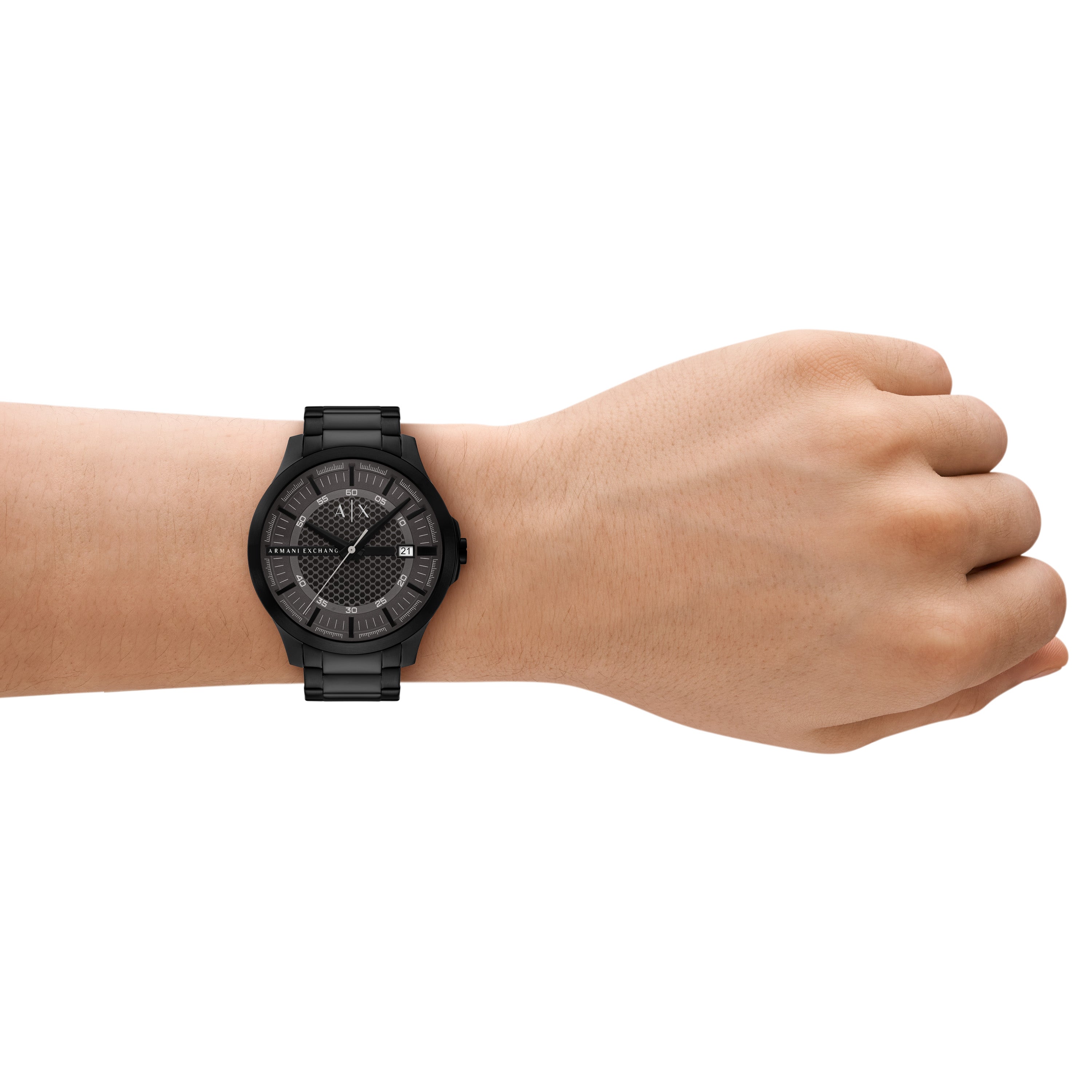Armani Exchange Black Stainless Steel Black Dial Watch AX2464