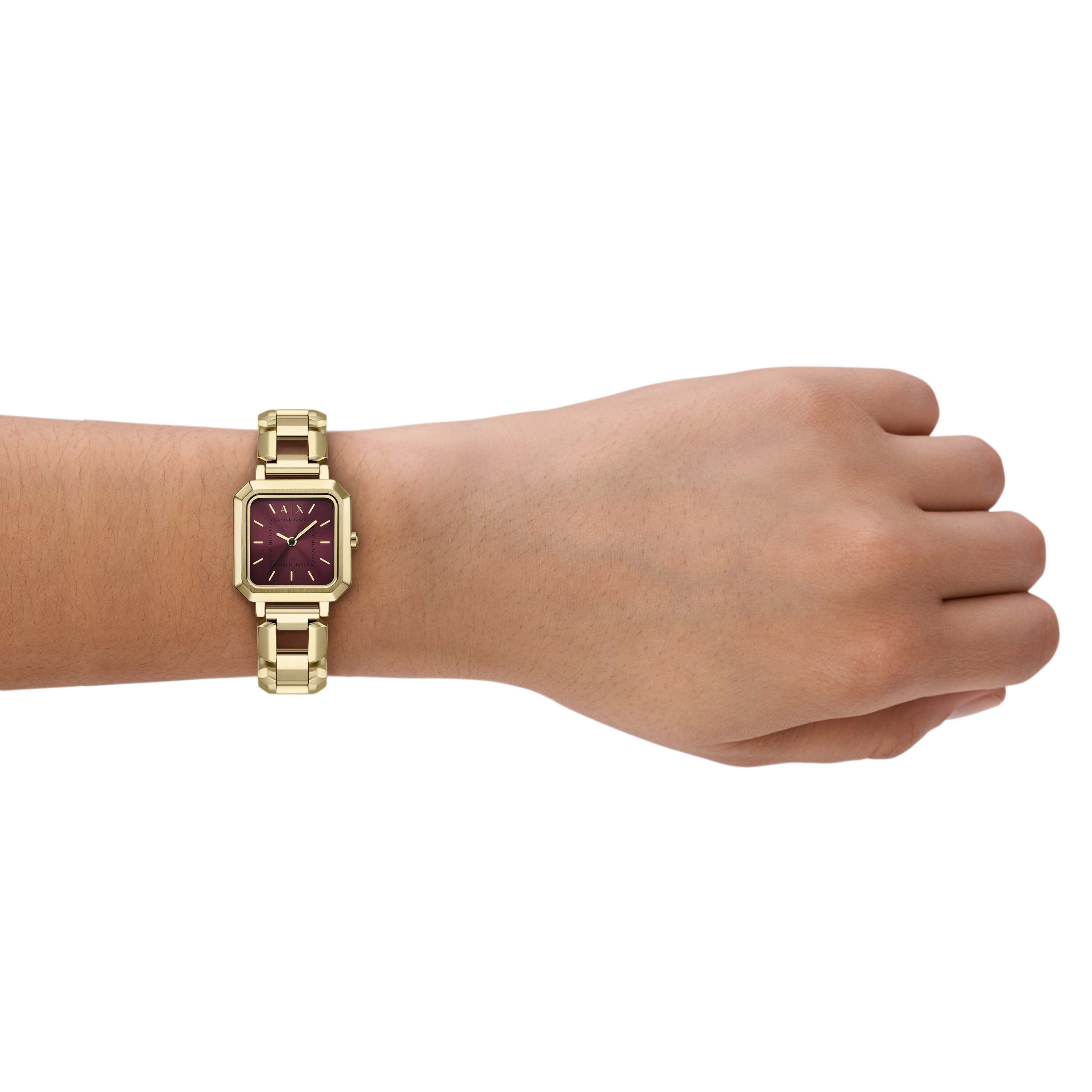 Armani Exchange Red Dial Stainless Steel Watch AX5734