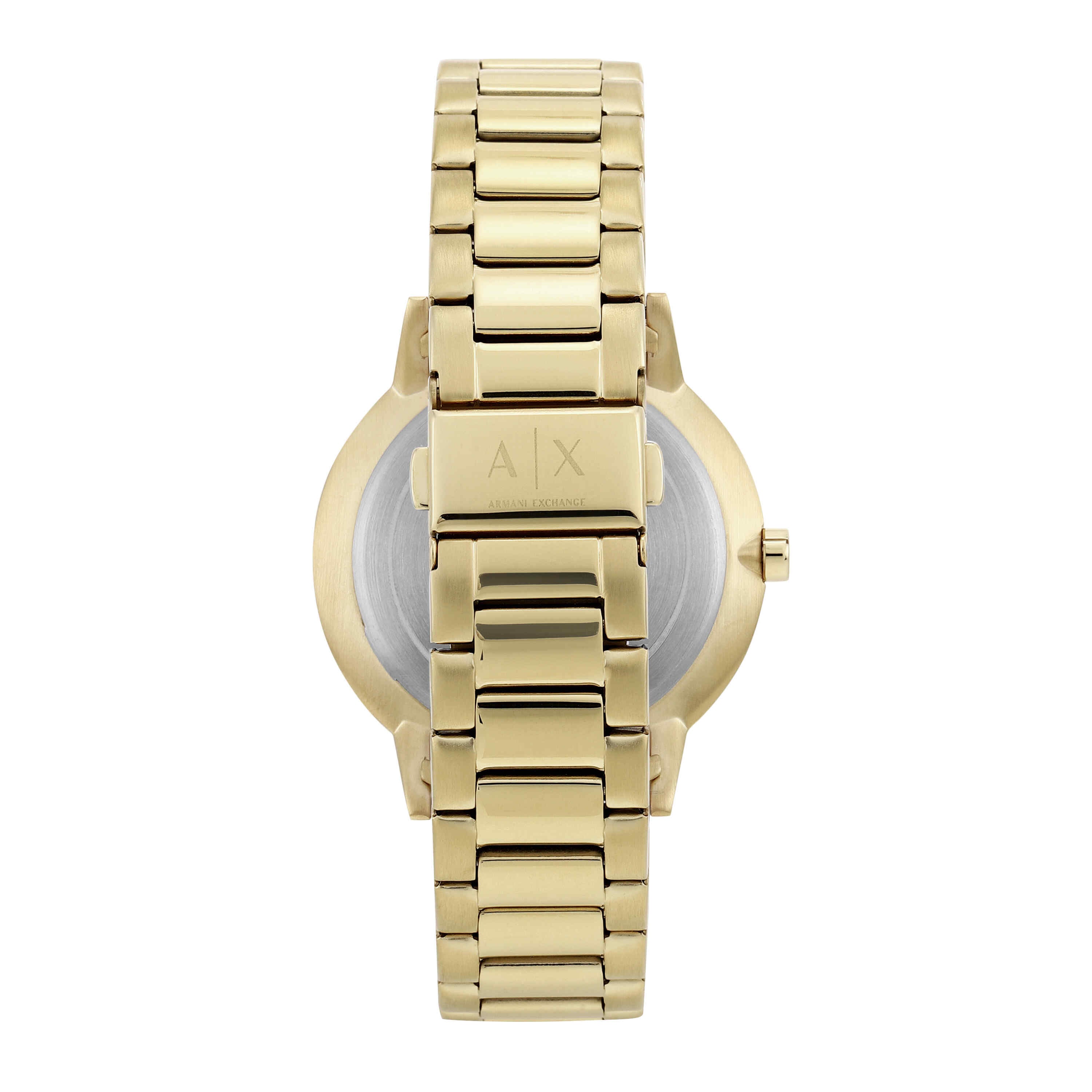 Armani Exchange Gold Tone Stainless Steel Watch and Bracelet Gift Set AX7119