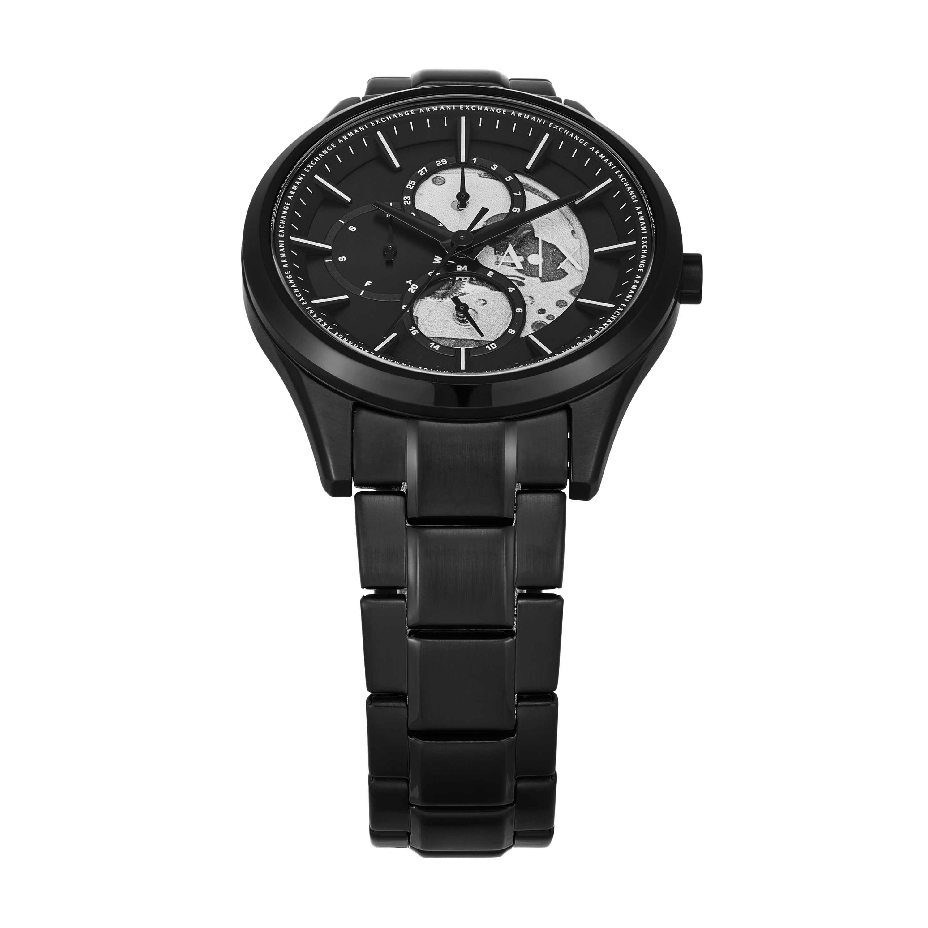 Armani Exchange Multifunction Black Stainless Steel Watch and Necklace Set AX7160SET