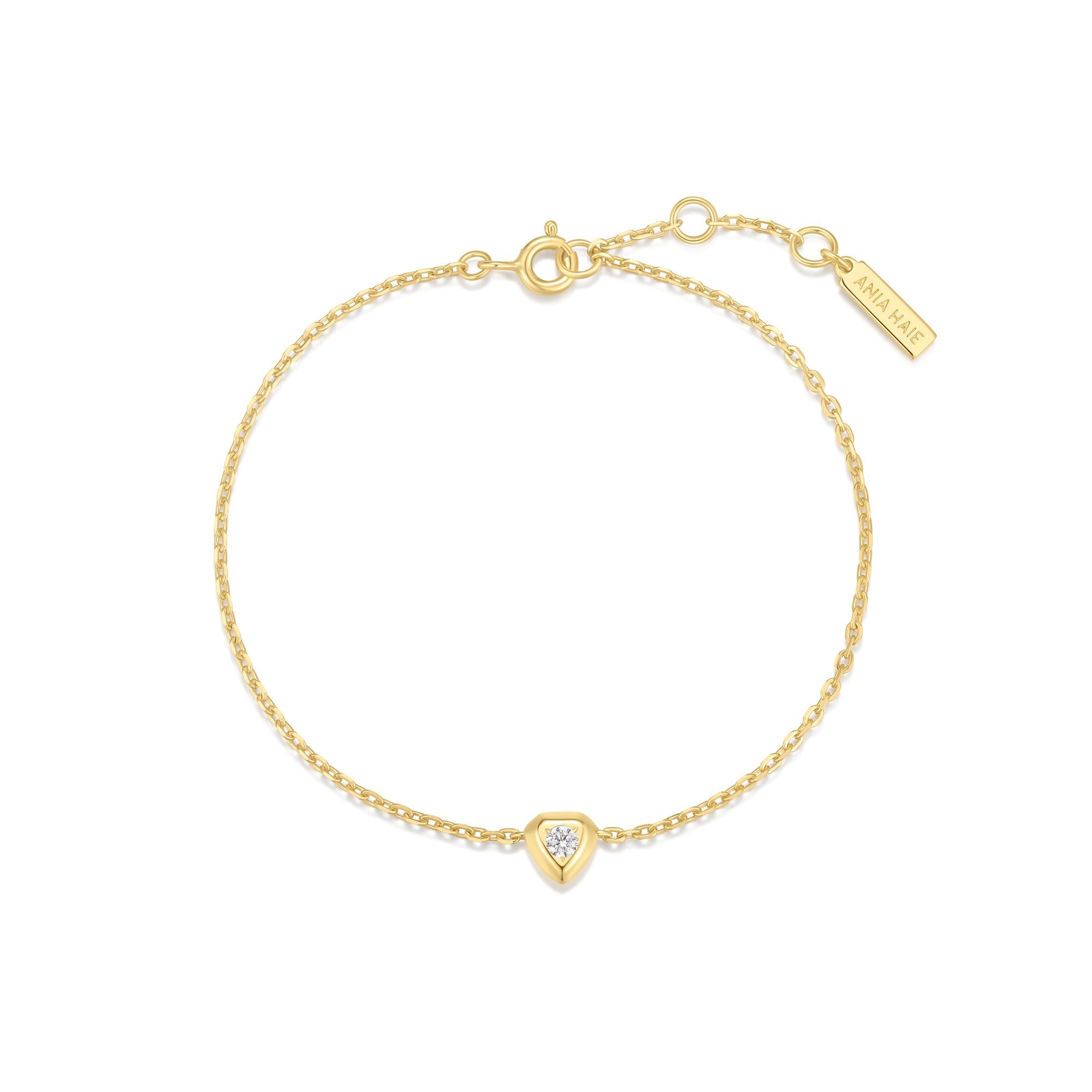 Ania Haie Gold Shield Bracelet Sparkling Cubic Zirconia Women’s Jewelry
