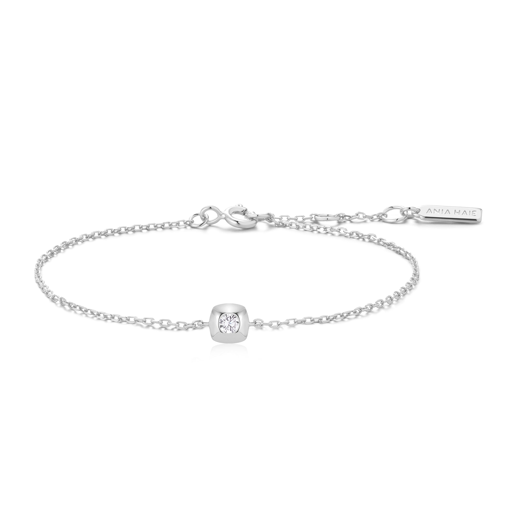 Ania Haie Silver Modern Bezel-Set Solitaire Bracelet
